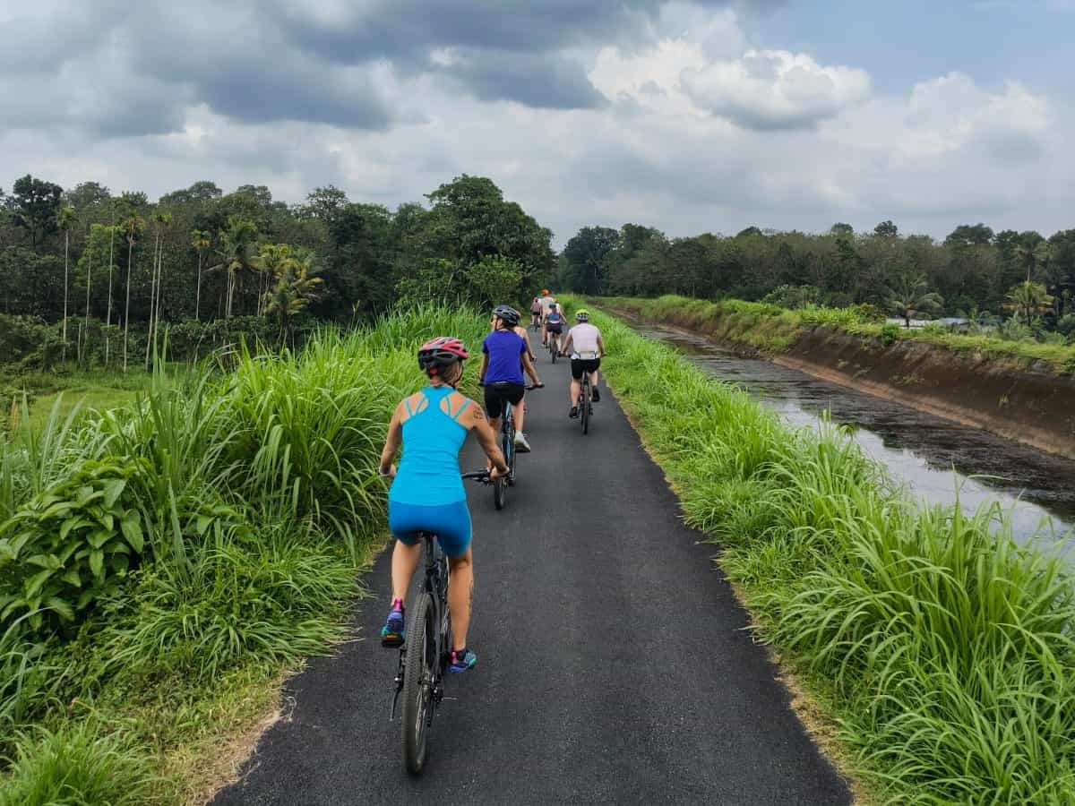 Cycling canals Kerala India Photo:Host/Kalypso Adventures