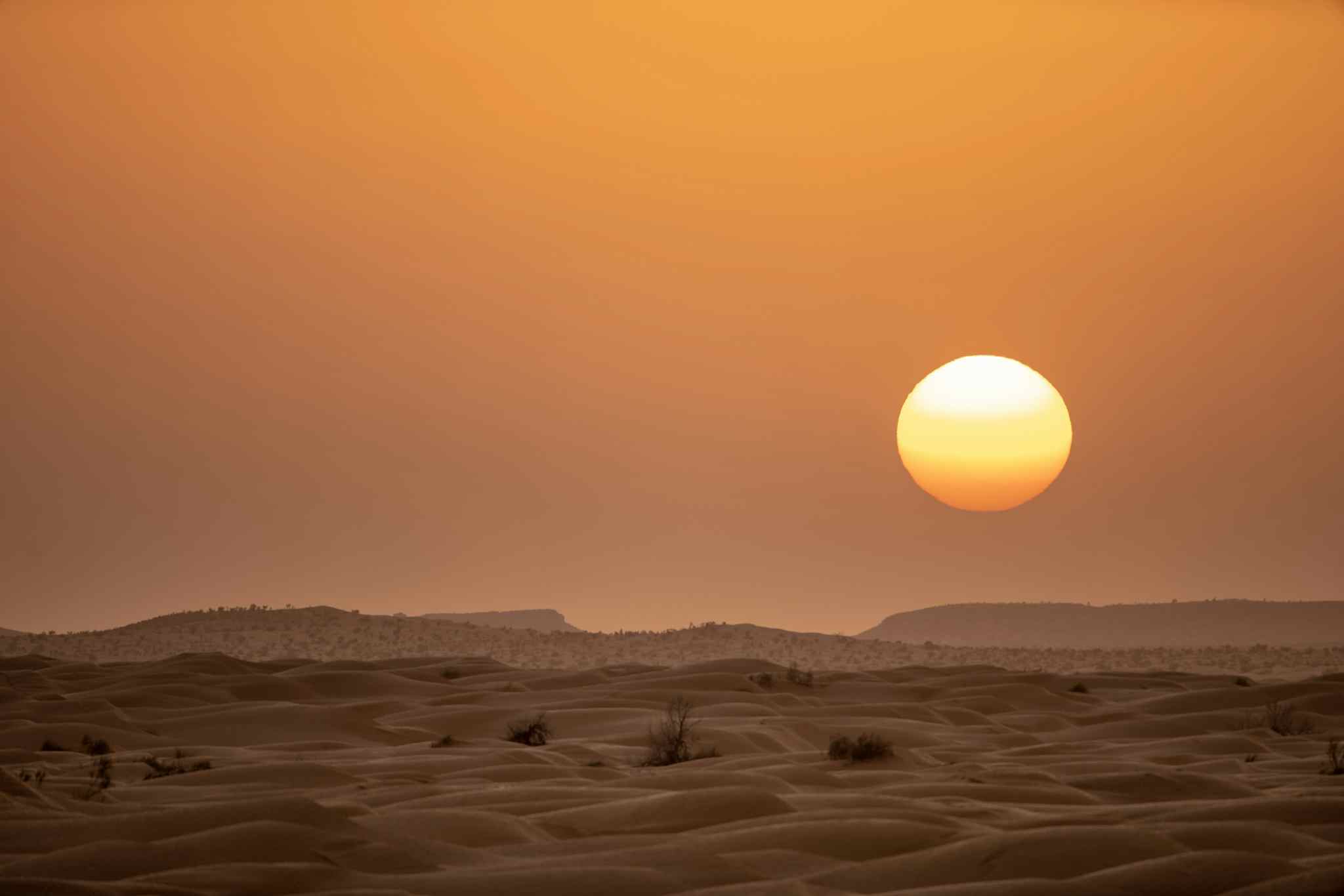 Sunset in the Sahara, Tunisia 