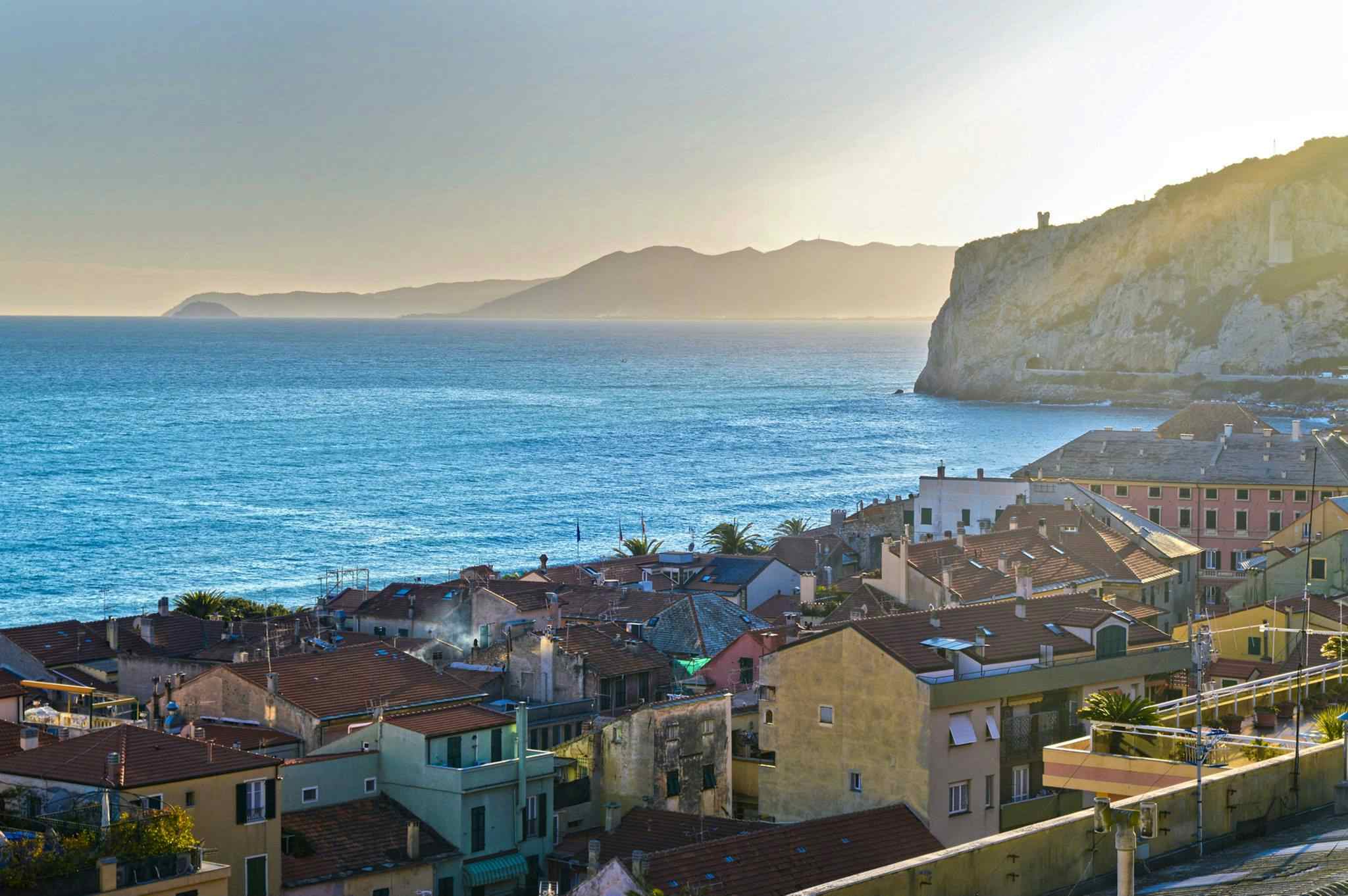 View of Finale Ligure Bay, Italy.