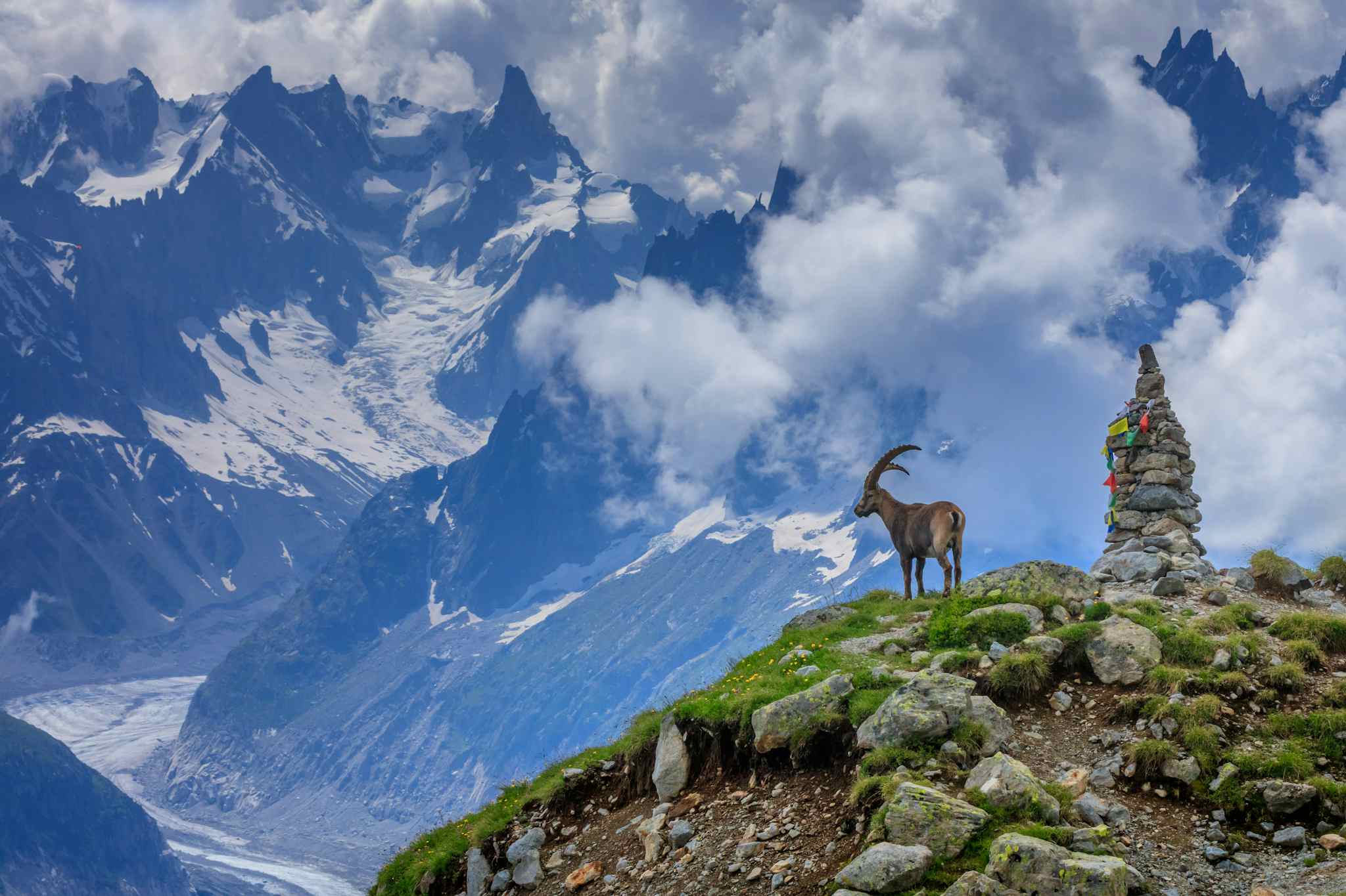 Vu des Aiguilles Rouges on the Tour du Mont Blanc, France. Photo: Host/Altai France