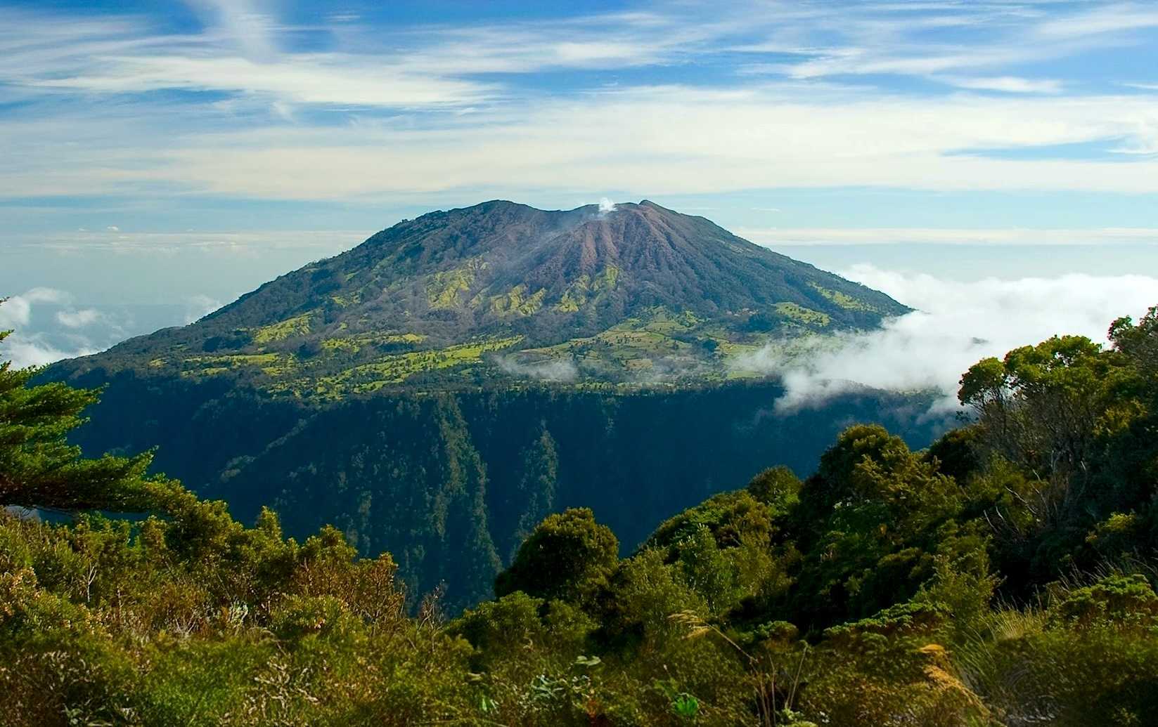 The Turrialba Volcano seen from behind the Irazú Volcano in Costa Rica.