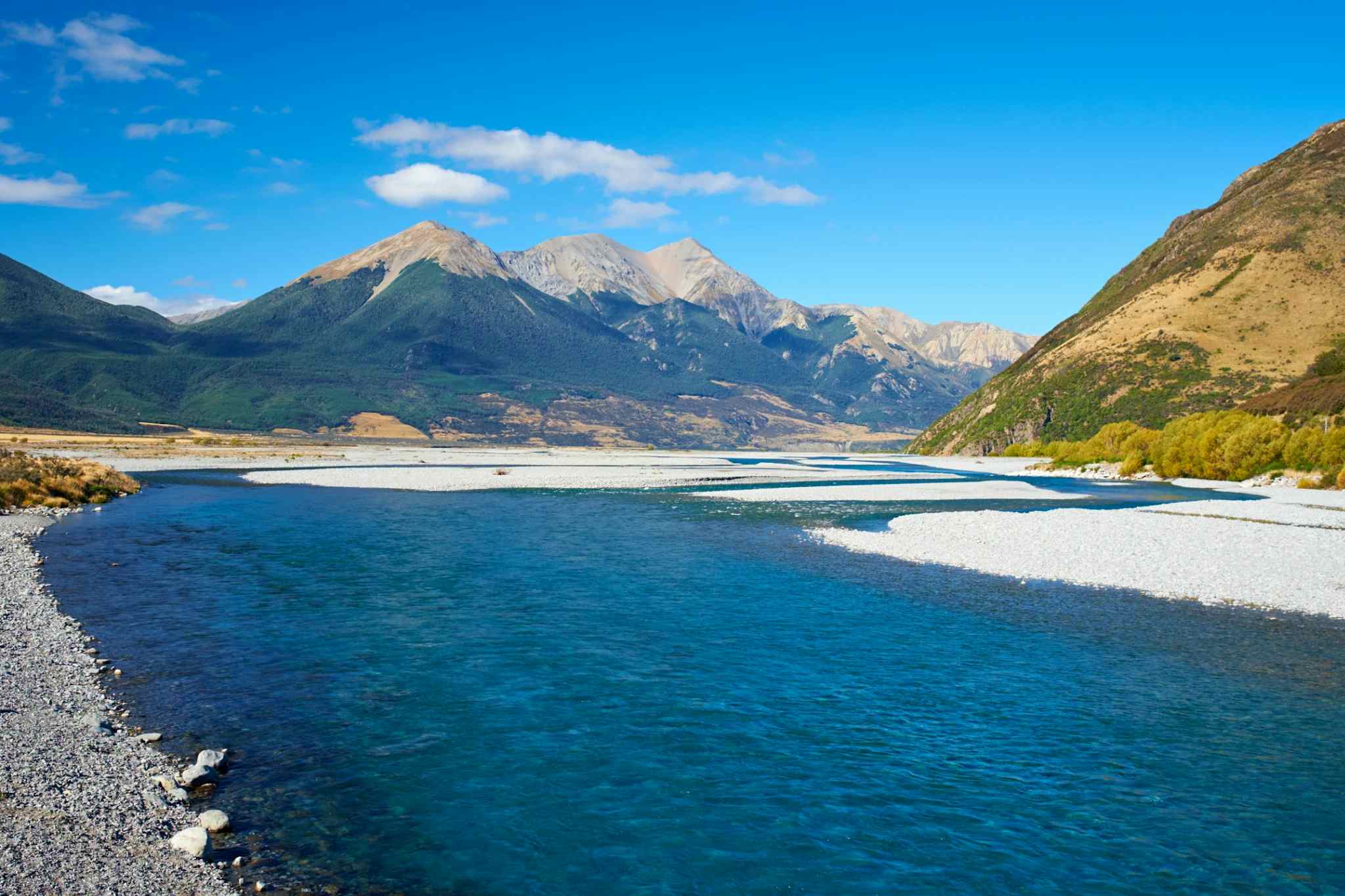 Waimakariri River, Arthur's Pass National Park, New Zealand.