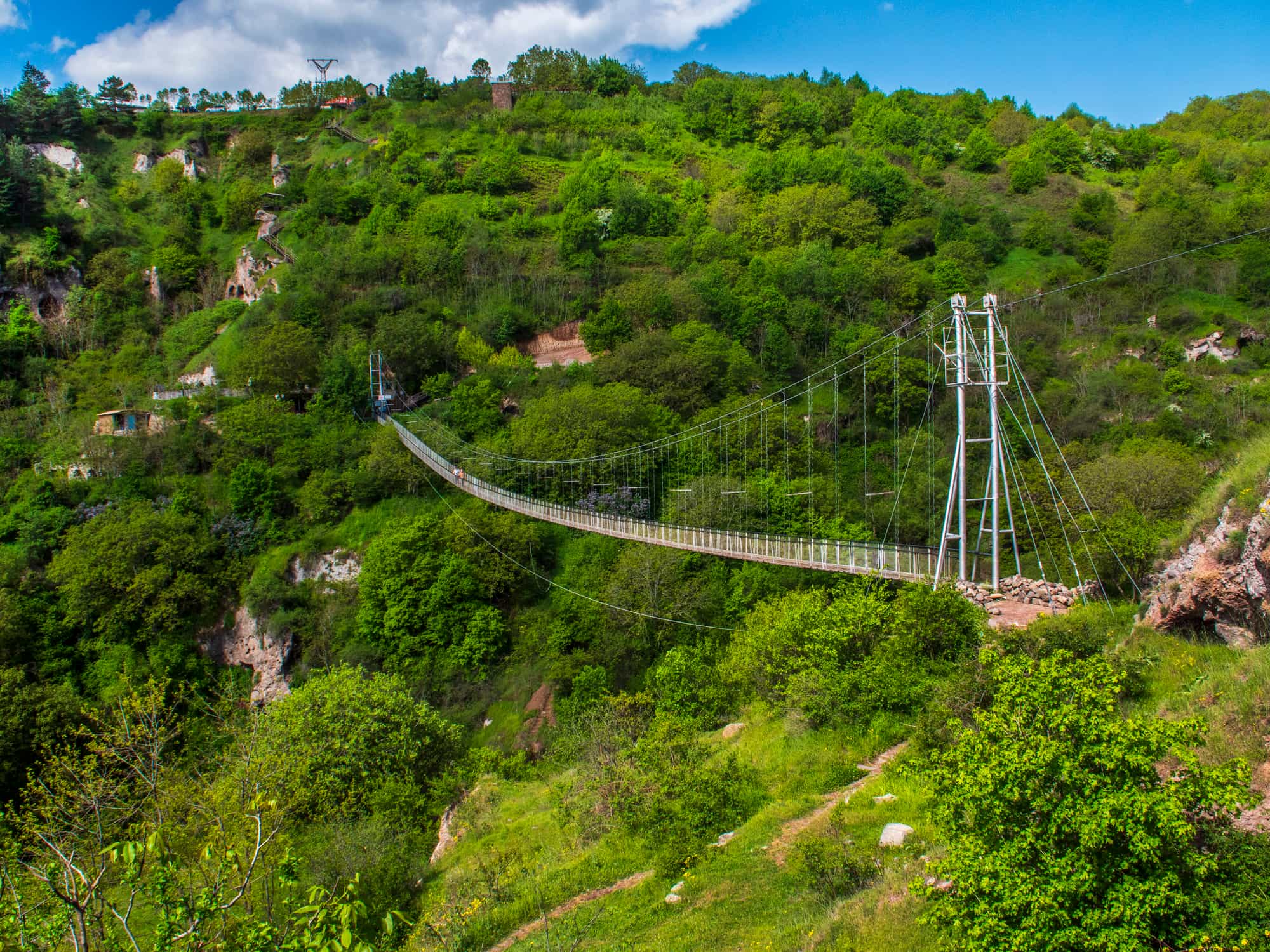 Khndzoresk swinging bridge in Armenia