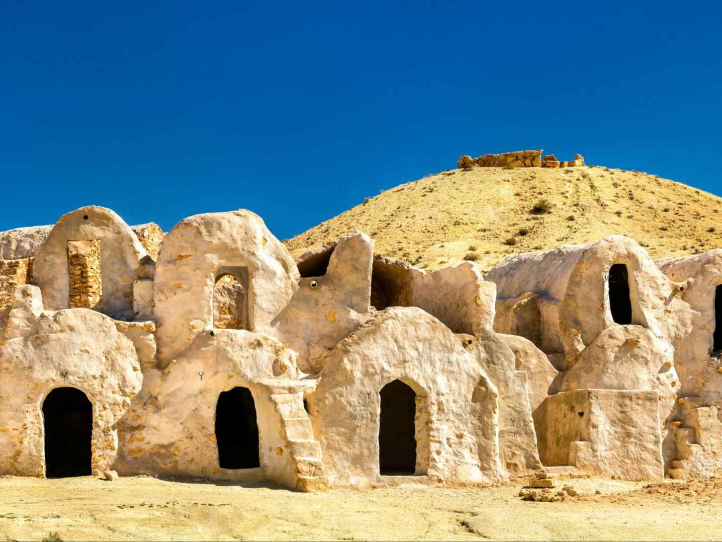 Ksar Hallouf, a fortified village in the Medenine Governorate, Southern Tunisia.