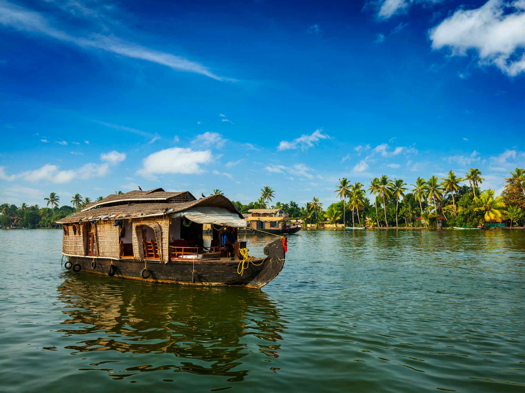 Houseboat on the Keralan Backwaters, India