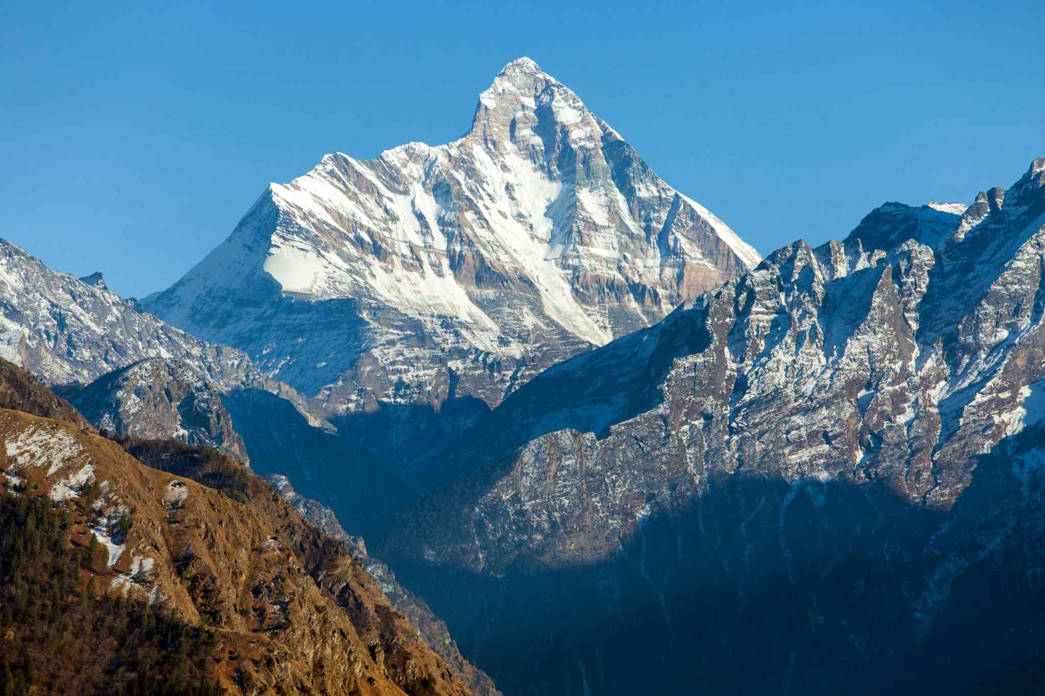 Nanda Devi, Kuari Pass, India - Canva link: https://www.canva.com/photos/MAE2_V8O_fI-mount-nanda-devi-india-himalaya-mountain/