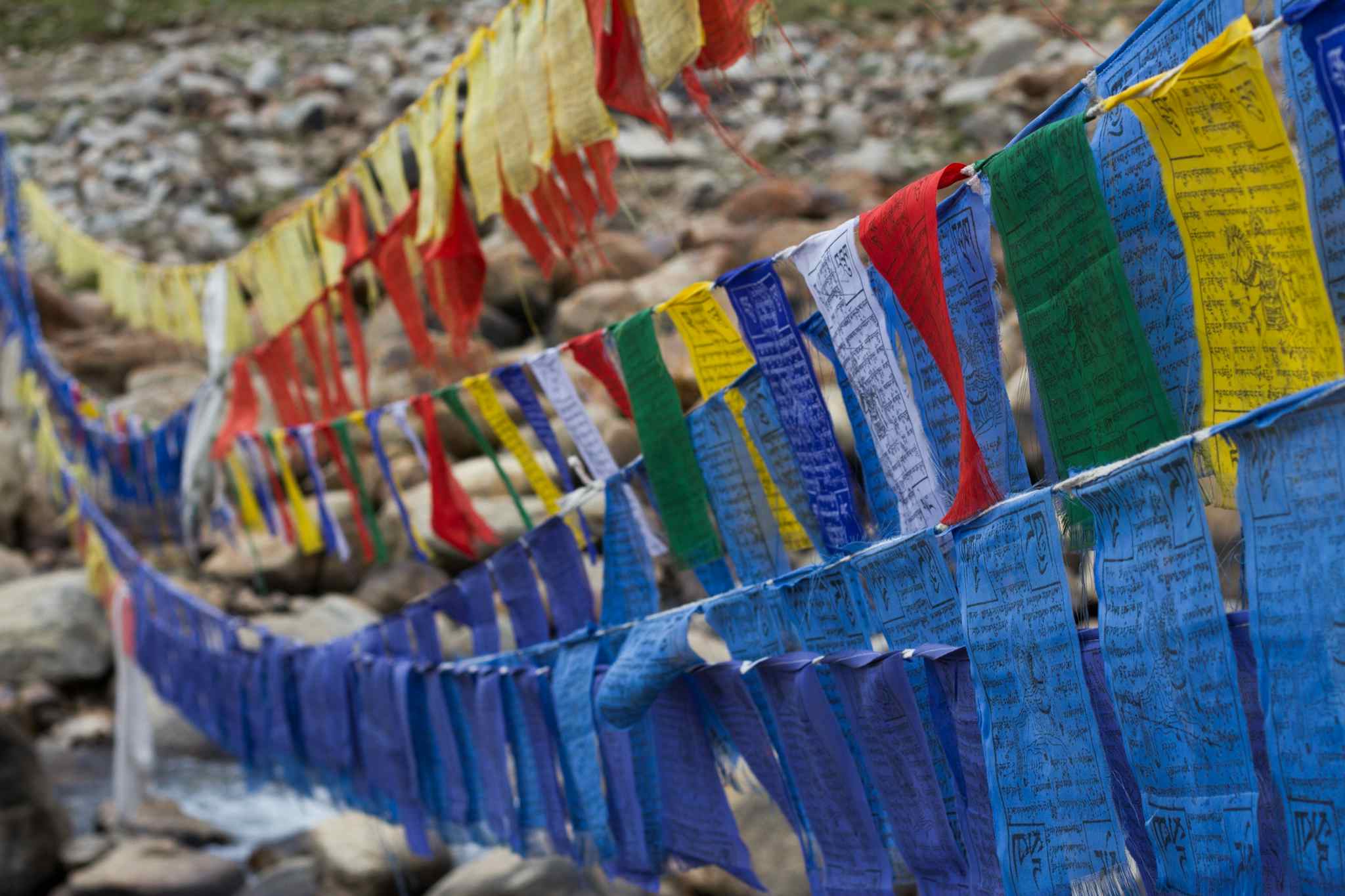 Prayer flags flying in Ladakh, India