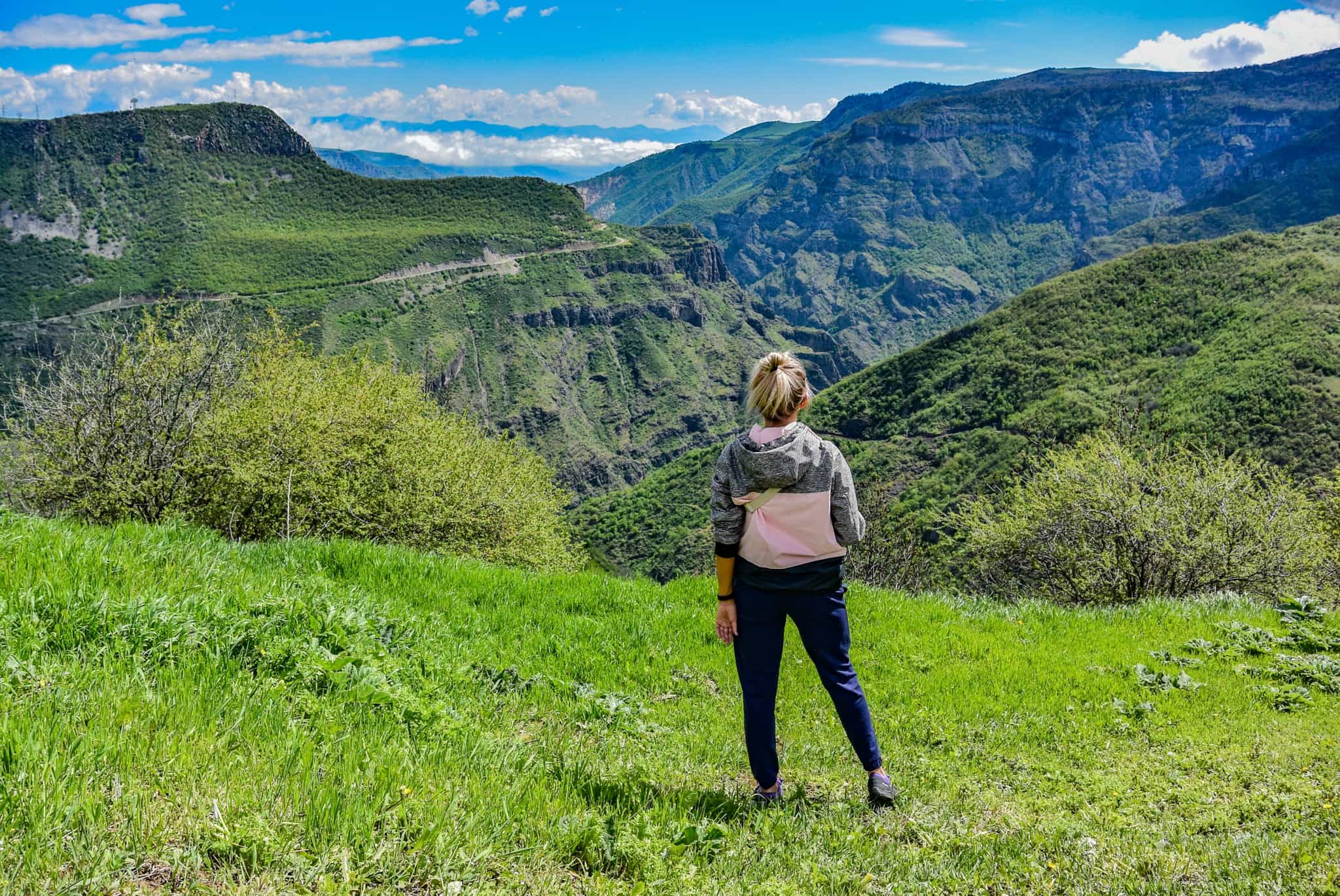 Hiking near Tatev Monastery, Armenia.