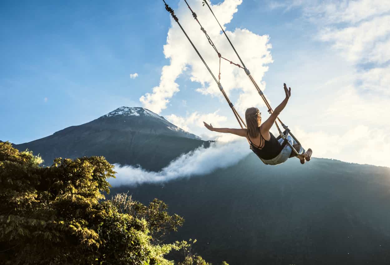 'The Swing At The End Of The World' located at Casa Del Arbol in Baños, Ecuador.