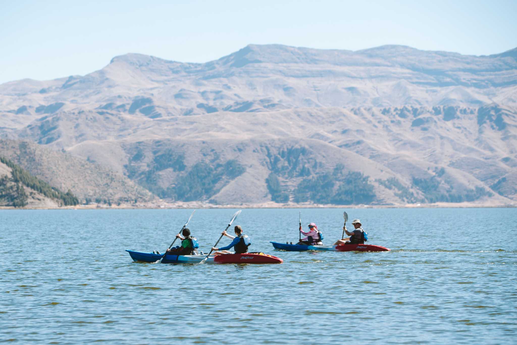 Kayakers on Lake Pomakanchi