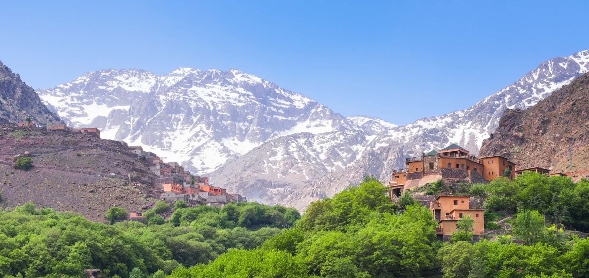 View of Mount Toubkal from Imlil, Morocco.