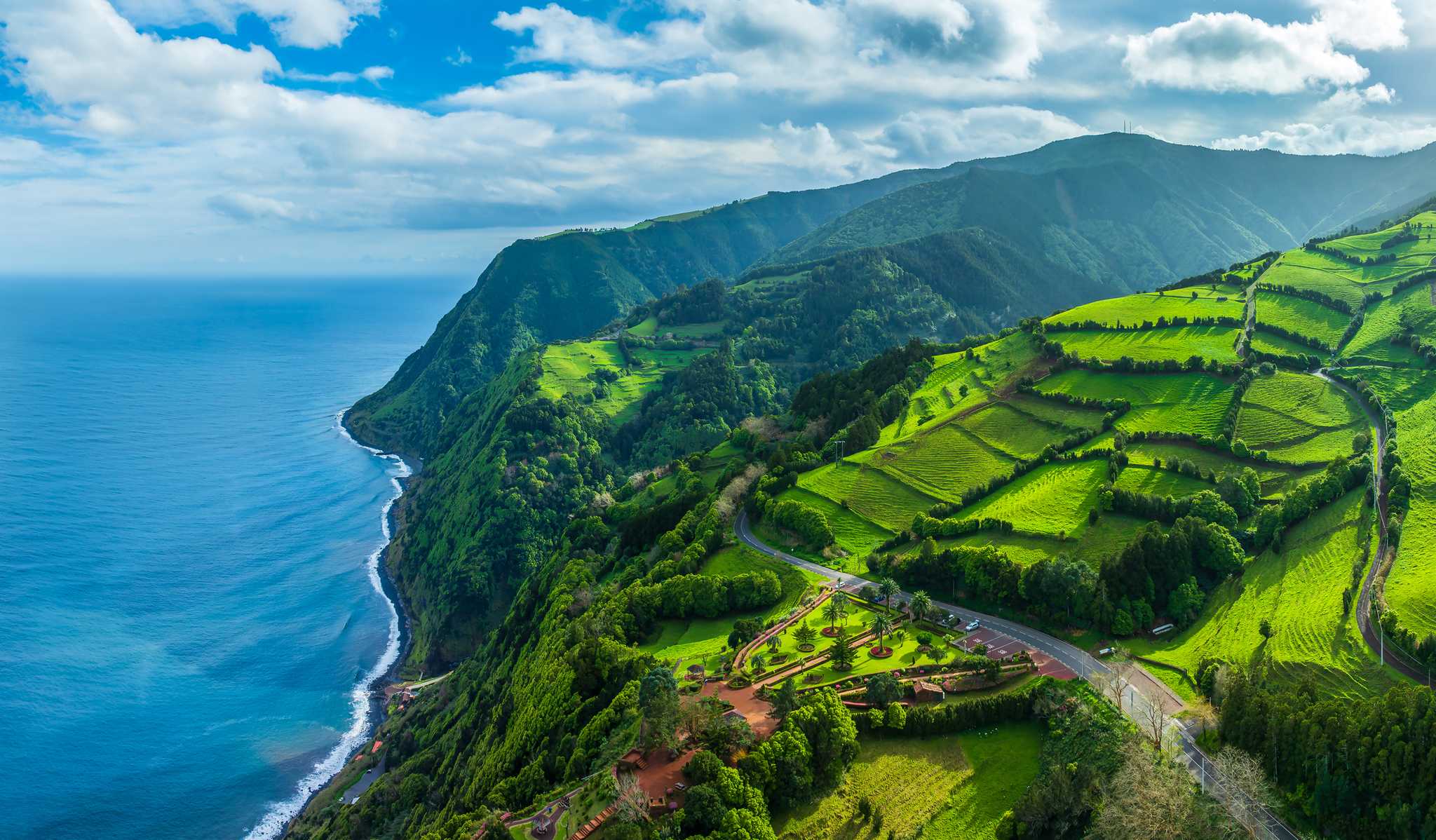 Aerial view of Sao Miguel Island, Azores