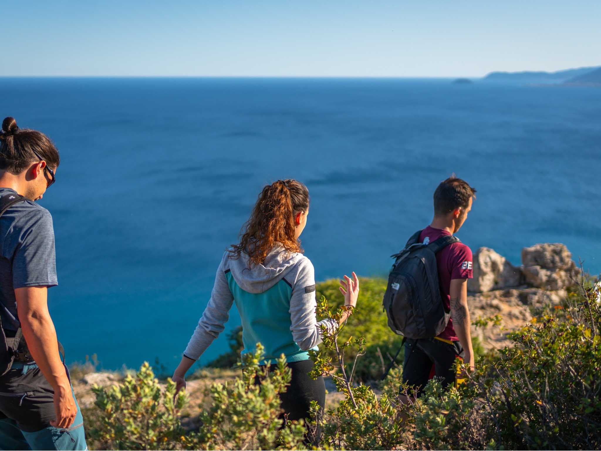 Hiking coastal trails in Finale Ligure, Italy