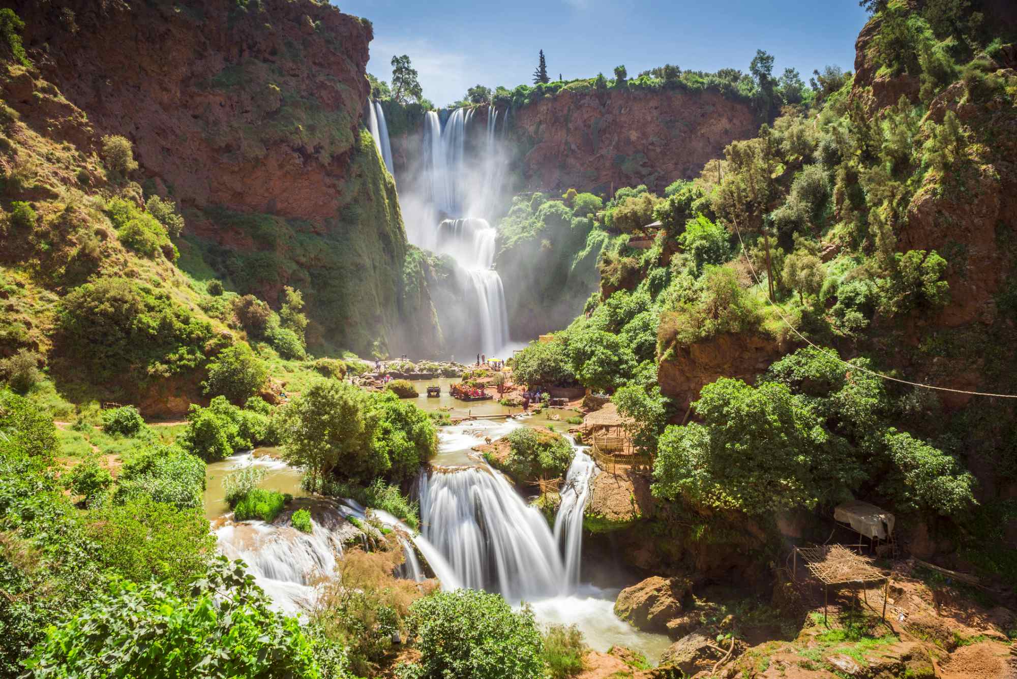 View of Ouzoud waterfalls, Grand Atlas in Morocco 