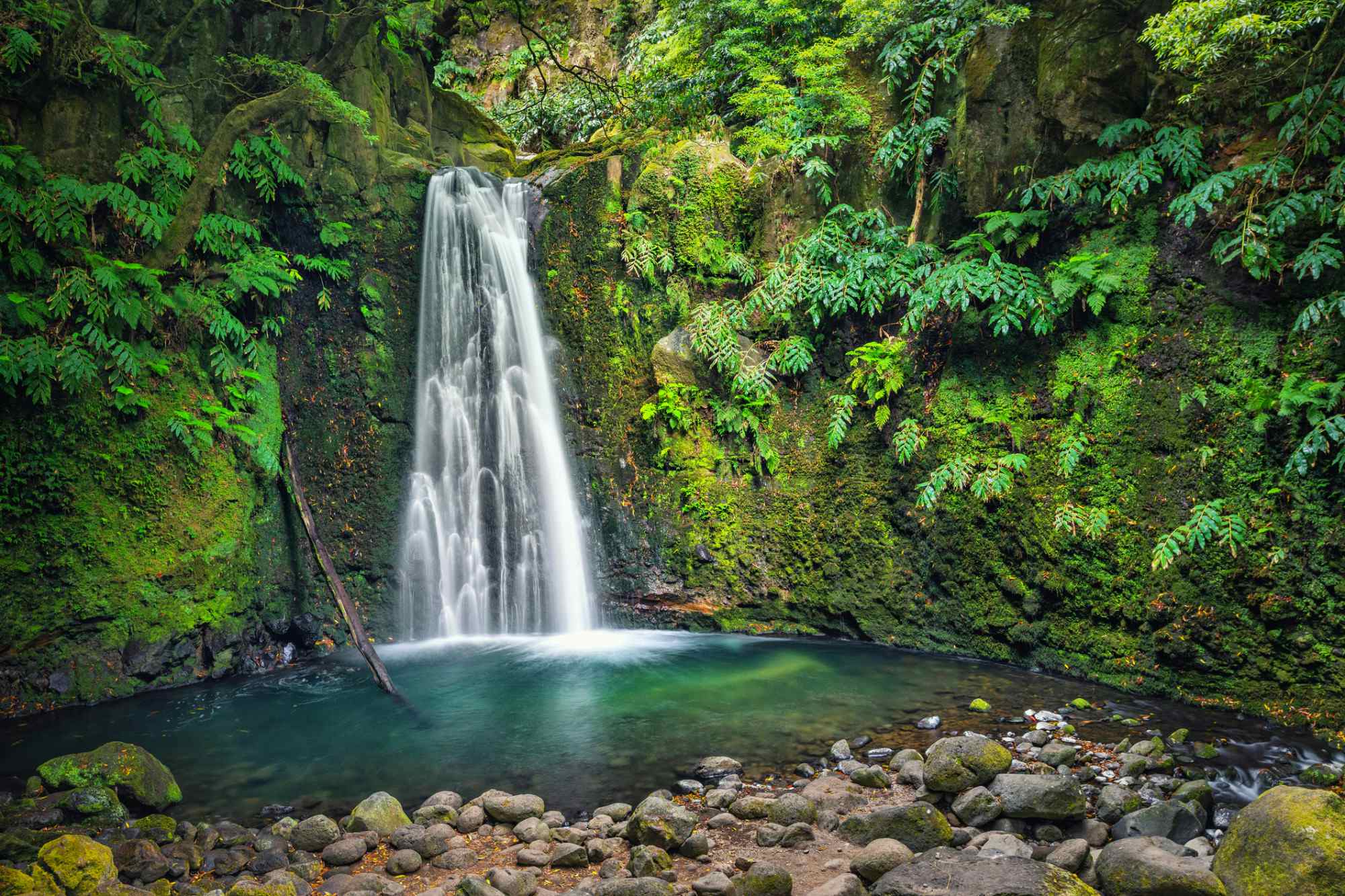 Salto do Prego waterfall on Sao Miguel Island, Azores