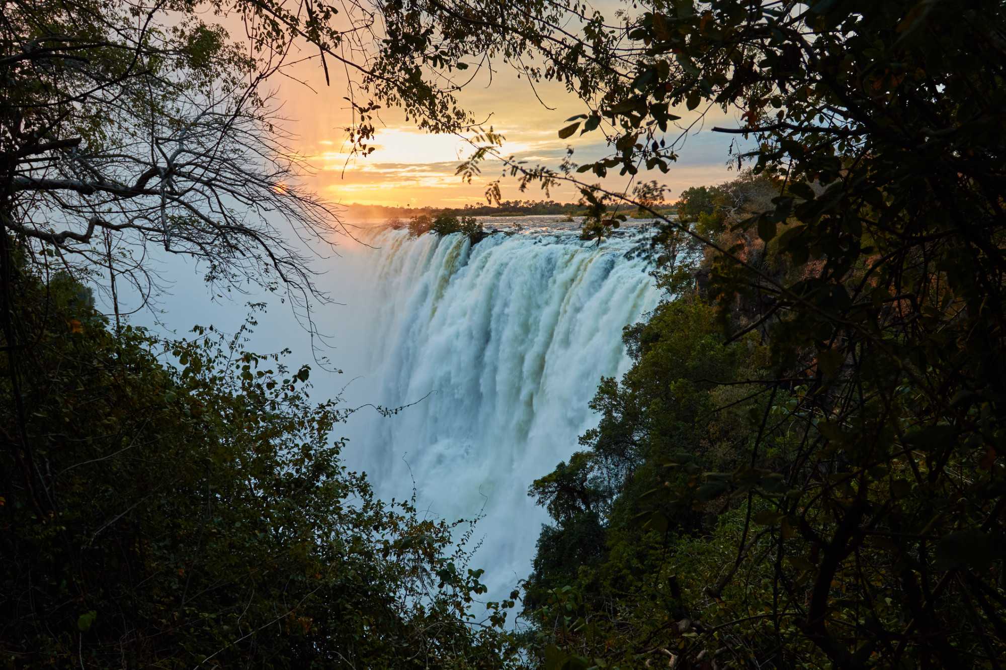 Victoria Falls at sunset, Zimbabwe