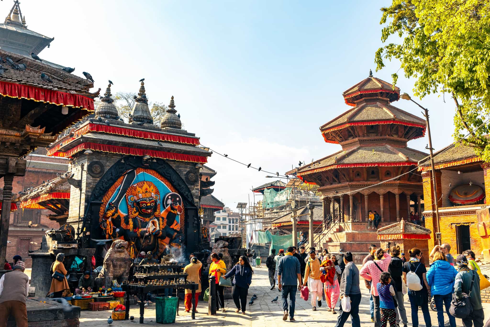 People walking through Durbur Square, Kathmandu