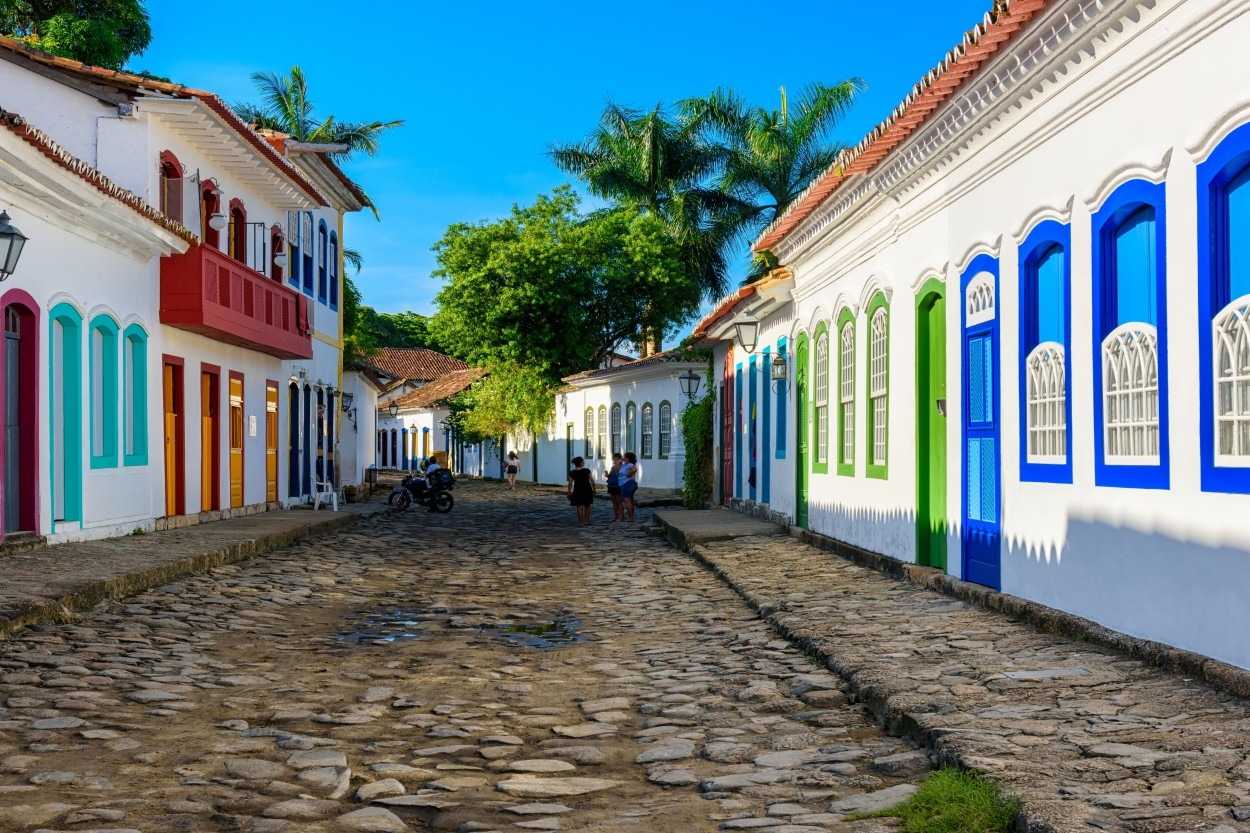 The colourful streets of Paraty in Brazil.