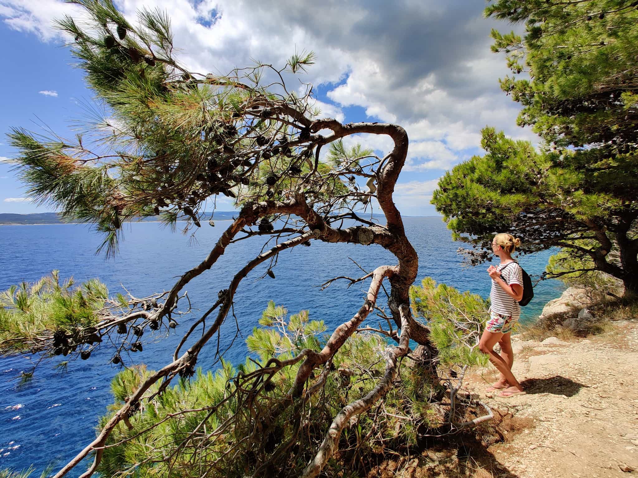 Female hiker on the Croatia coastline