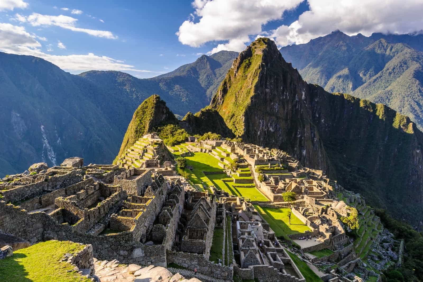 The historic sanctuary of Machu Picchu in Peru, a UNESCO World Heritage Site and one of the New Seven Wonders of the World