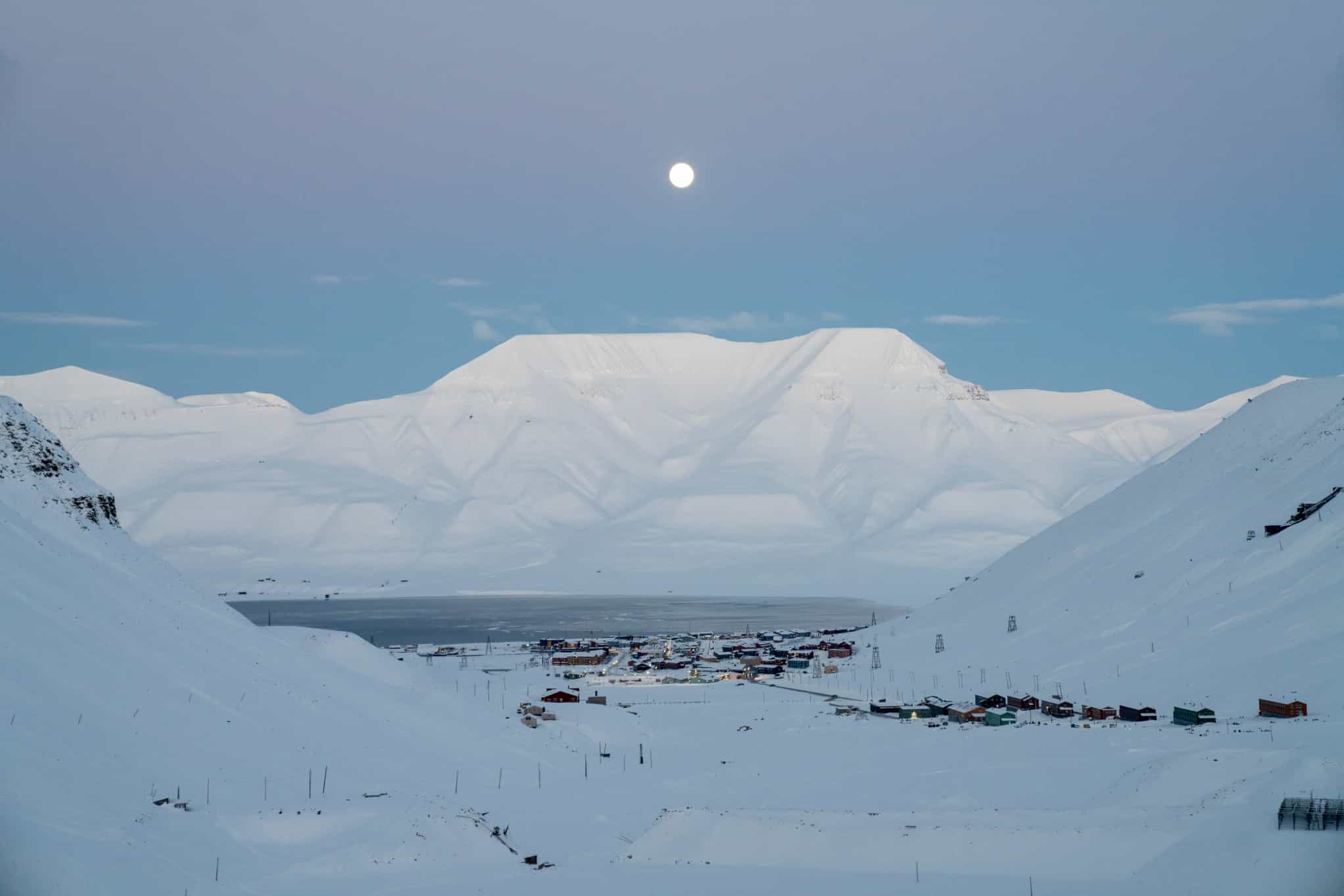 Views over Longyearbyen, Svalbard.