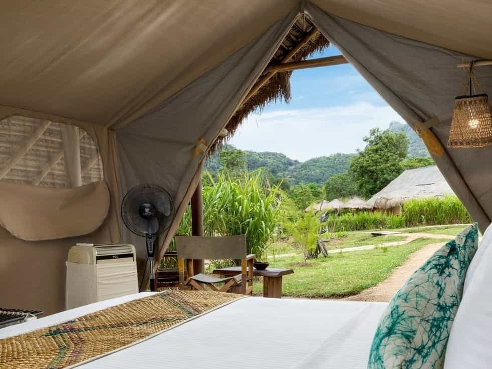Tent at Gal Oya wild glamping, Sri Lanka. Photo: Gal Oya Facebook