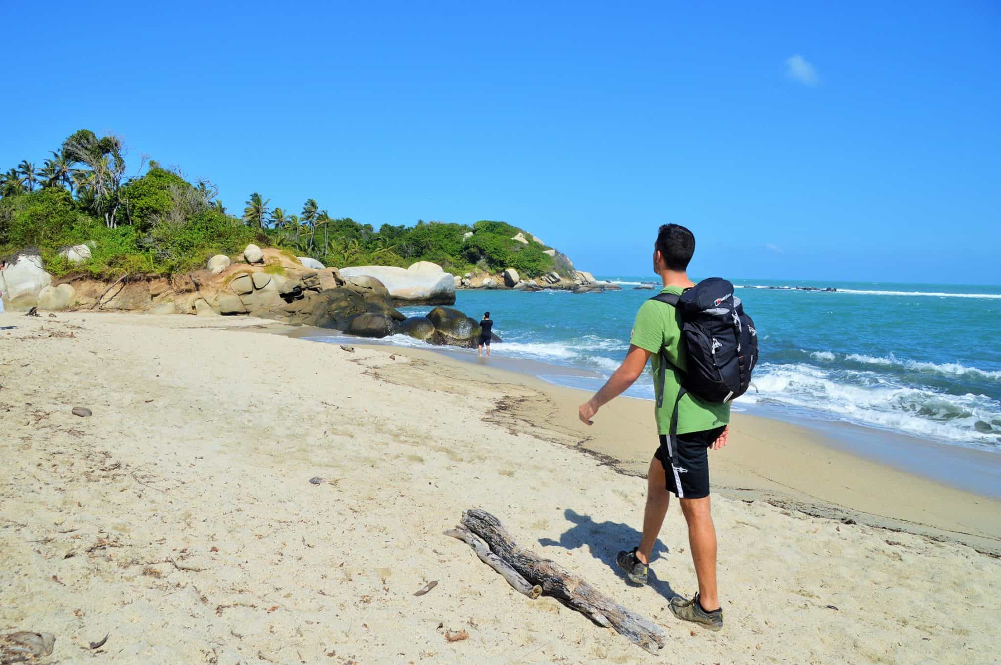 Beach hike in Tayrona National Park, Colombia