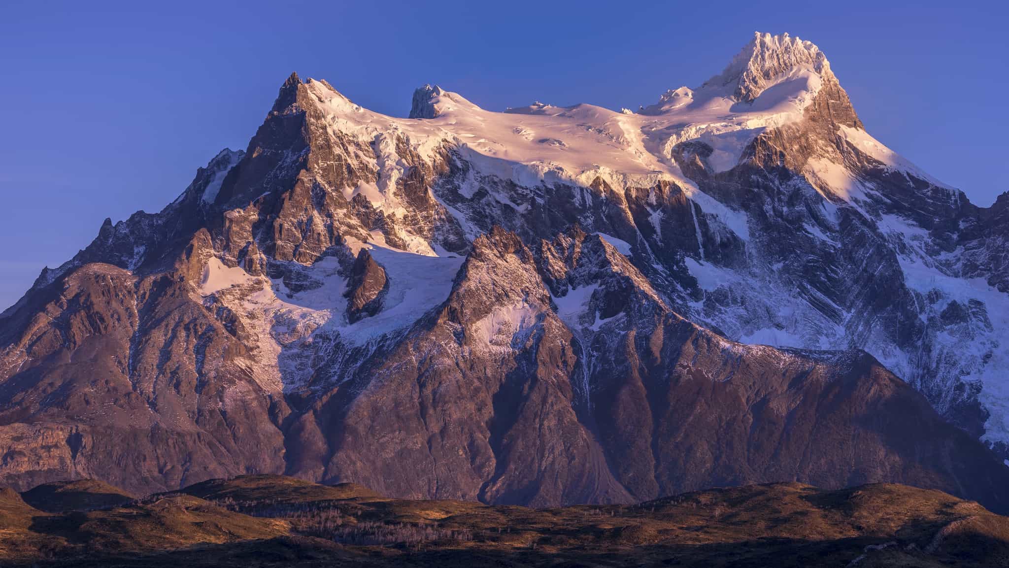 Snow-capped mountains of Torres del Paine