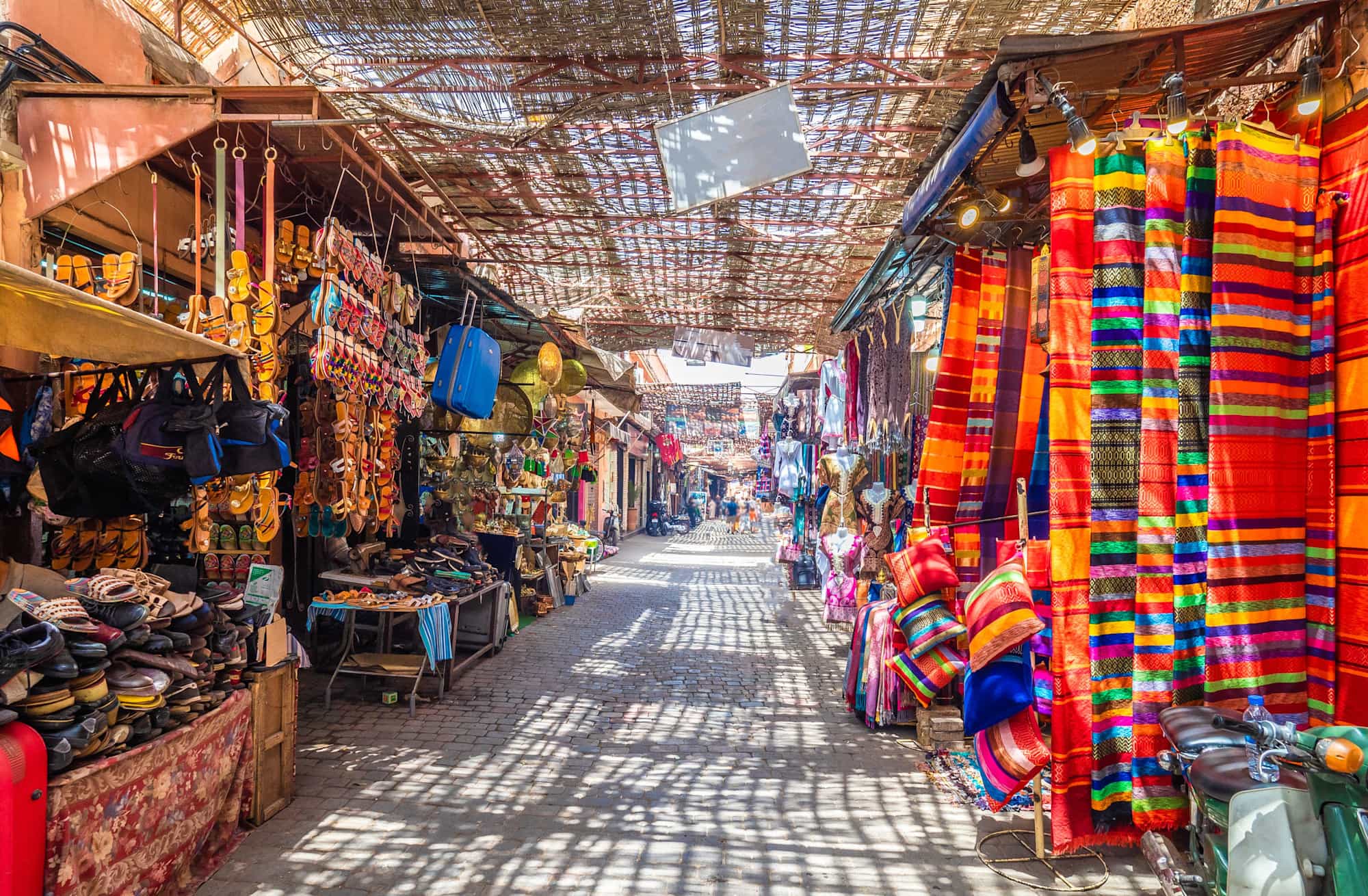 Colourful souk in Marrakesh