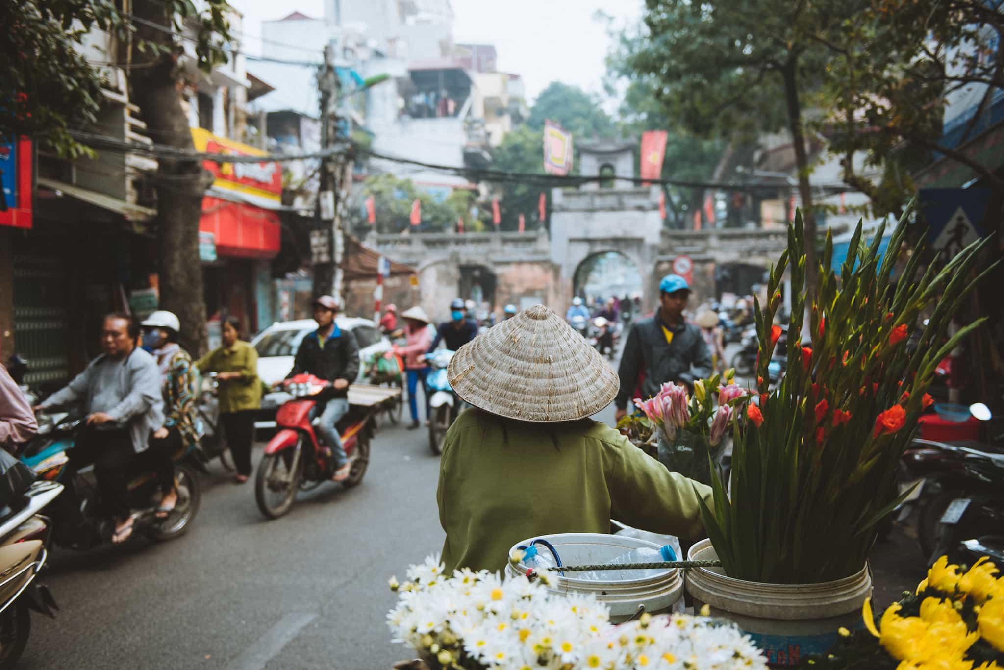 Street scene in Hanoi, Vietnam.