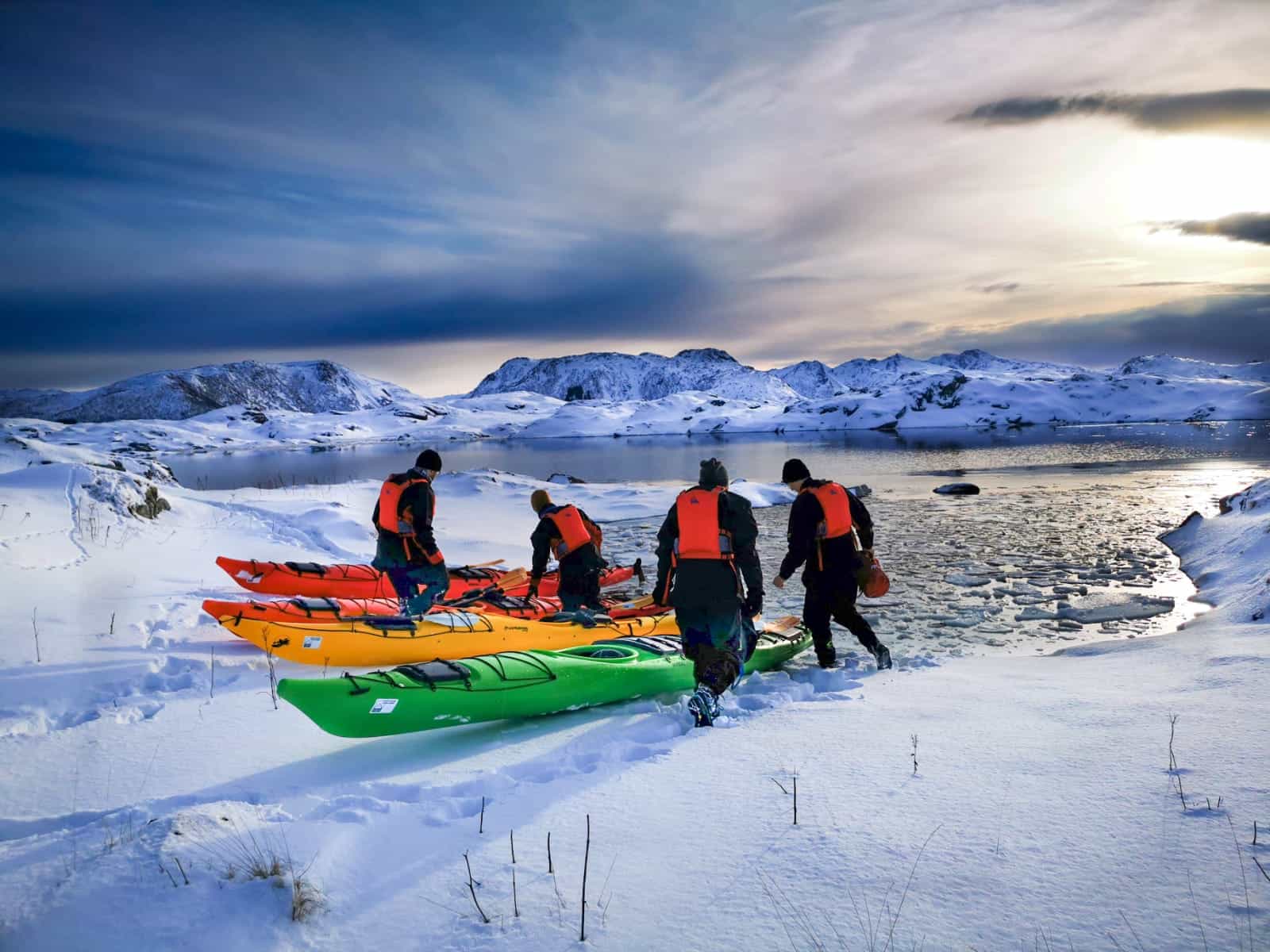 Kayakers, Lofoten Islands, Norway