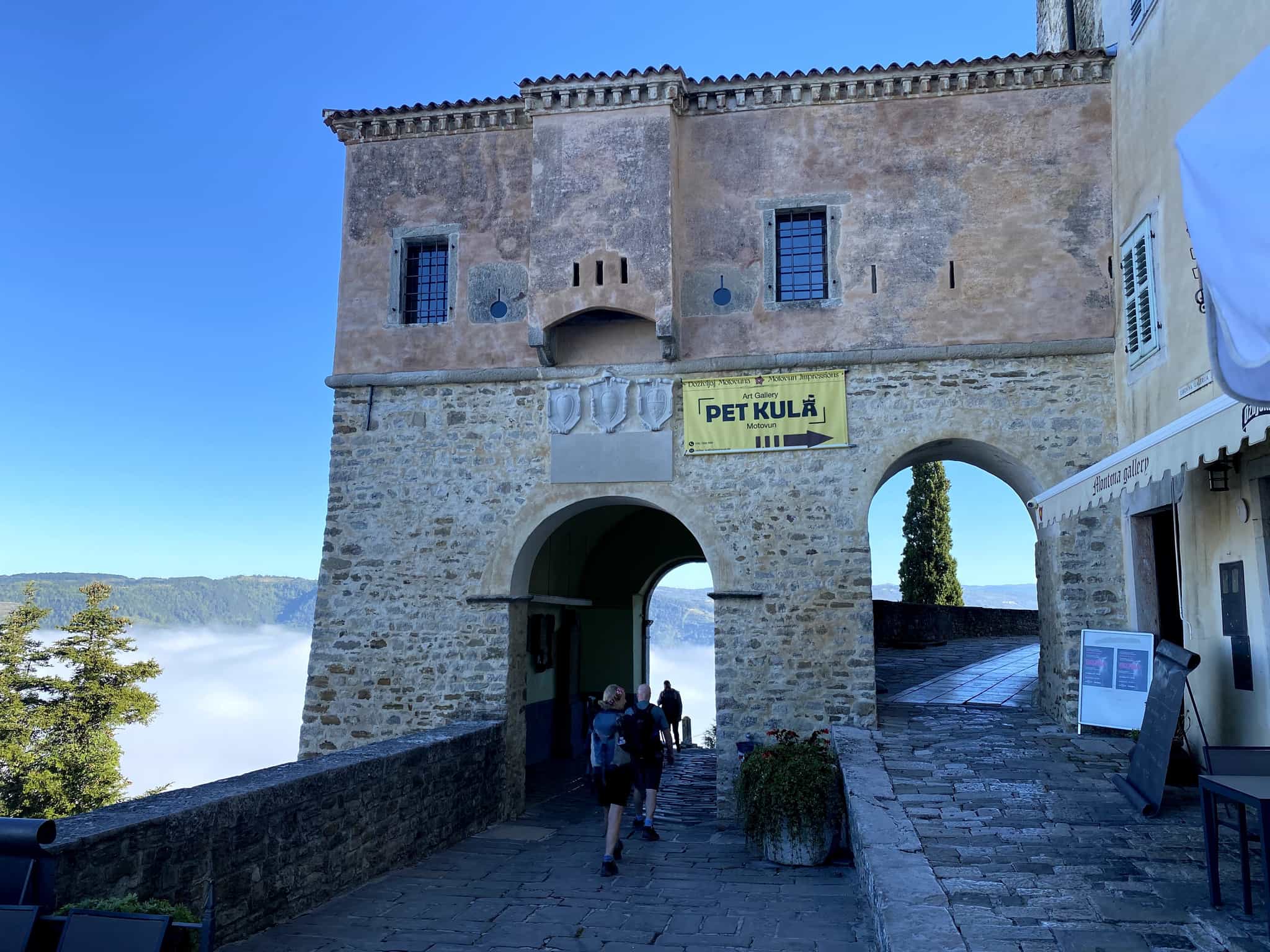 Walking through Motovun gate