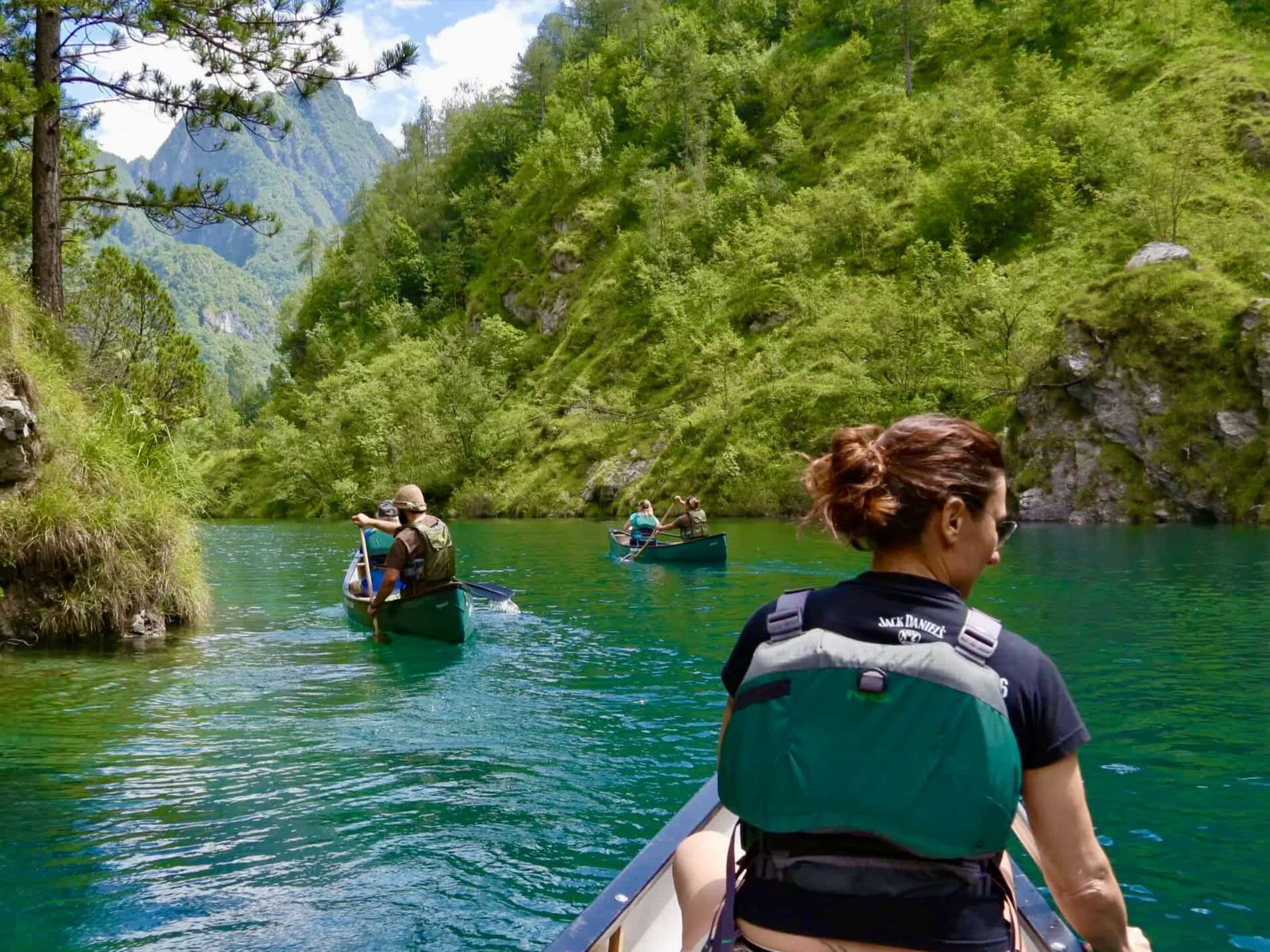Canoeing Lago del Mis, Dolomites, Italy