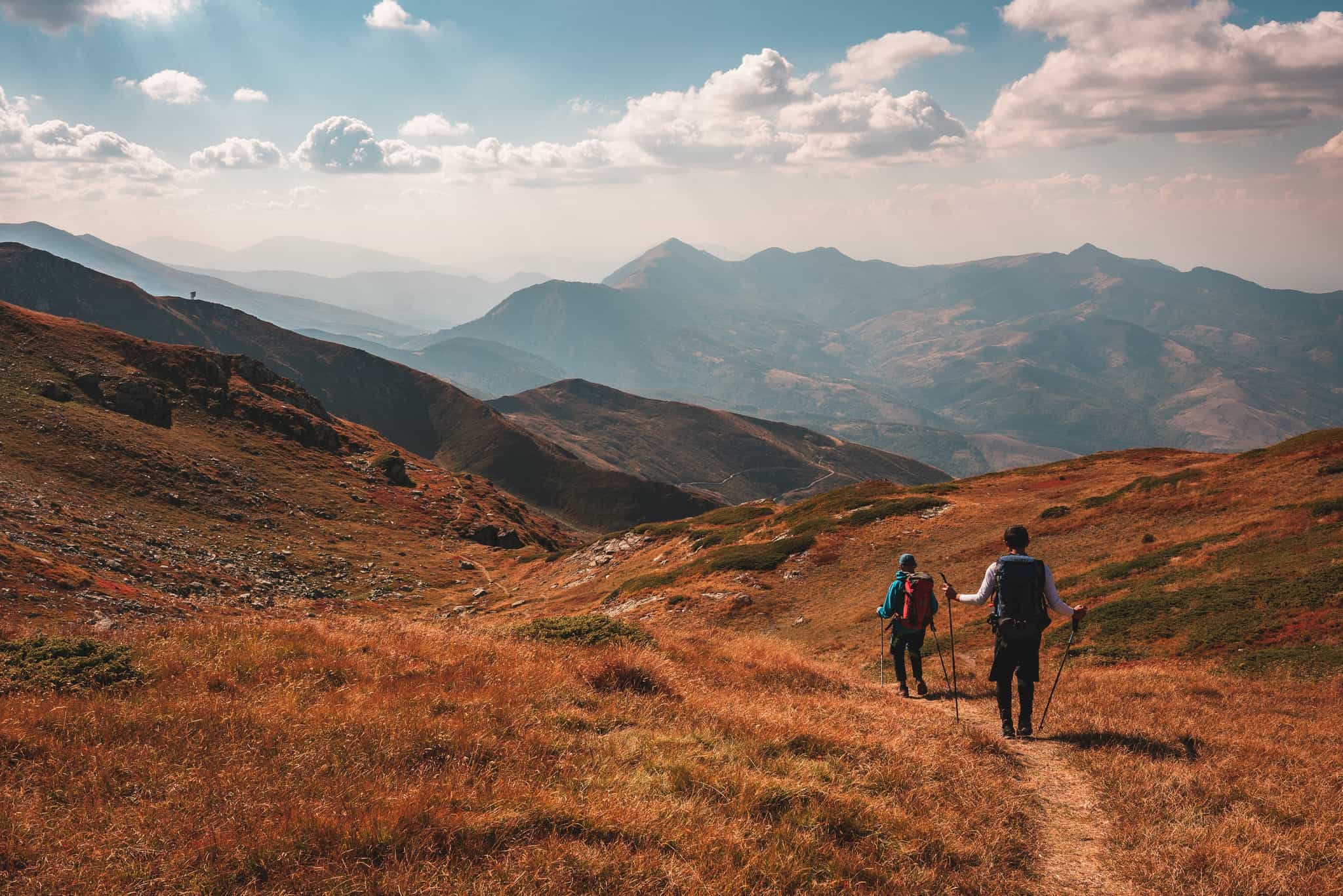 Two hikers in the Sharr Mountains, Kosovo Photo Butterfly Outdoor Adventure