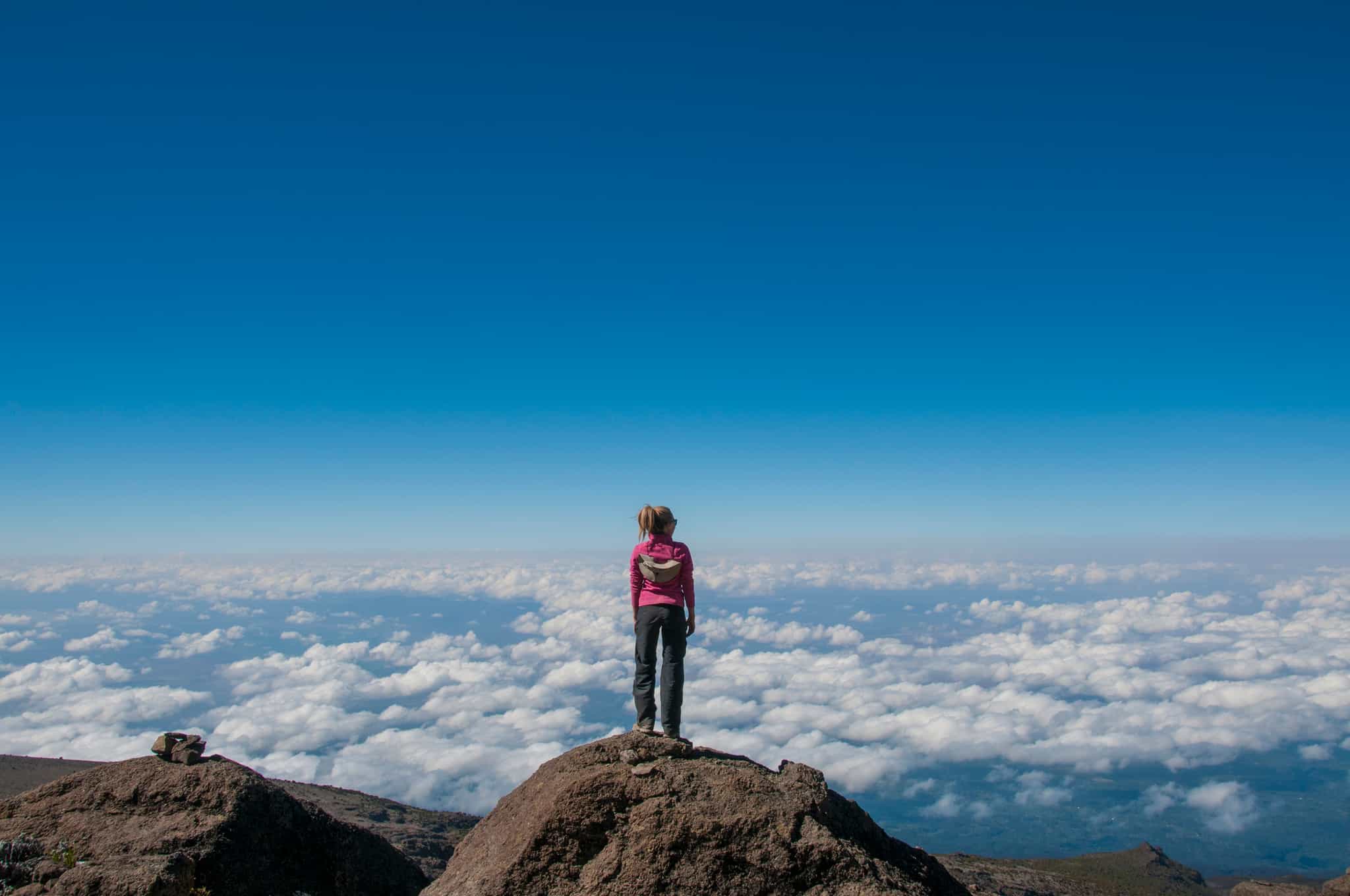 View over the Tanzanian Plains from Mount Kilimanjaro, Tanzania