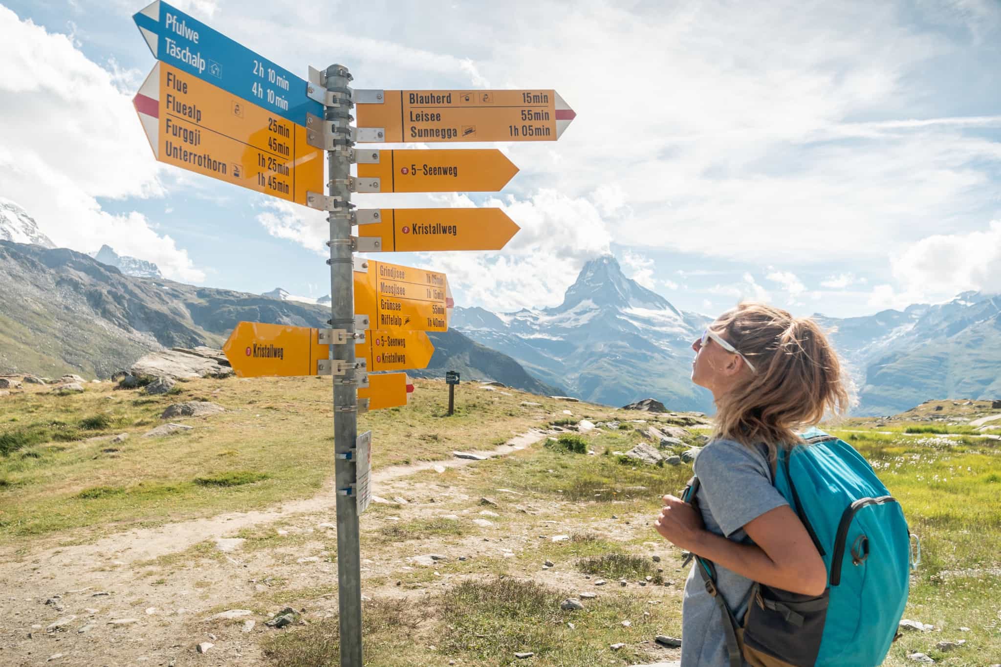 Hiker in Valais Alps, Switzerland. Photo: Getty 1278393329
