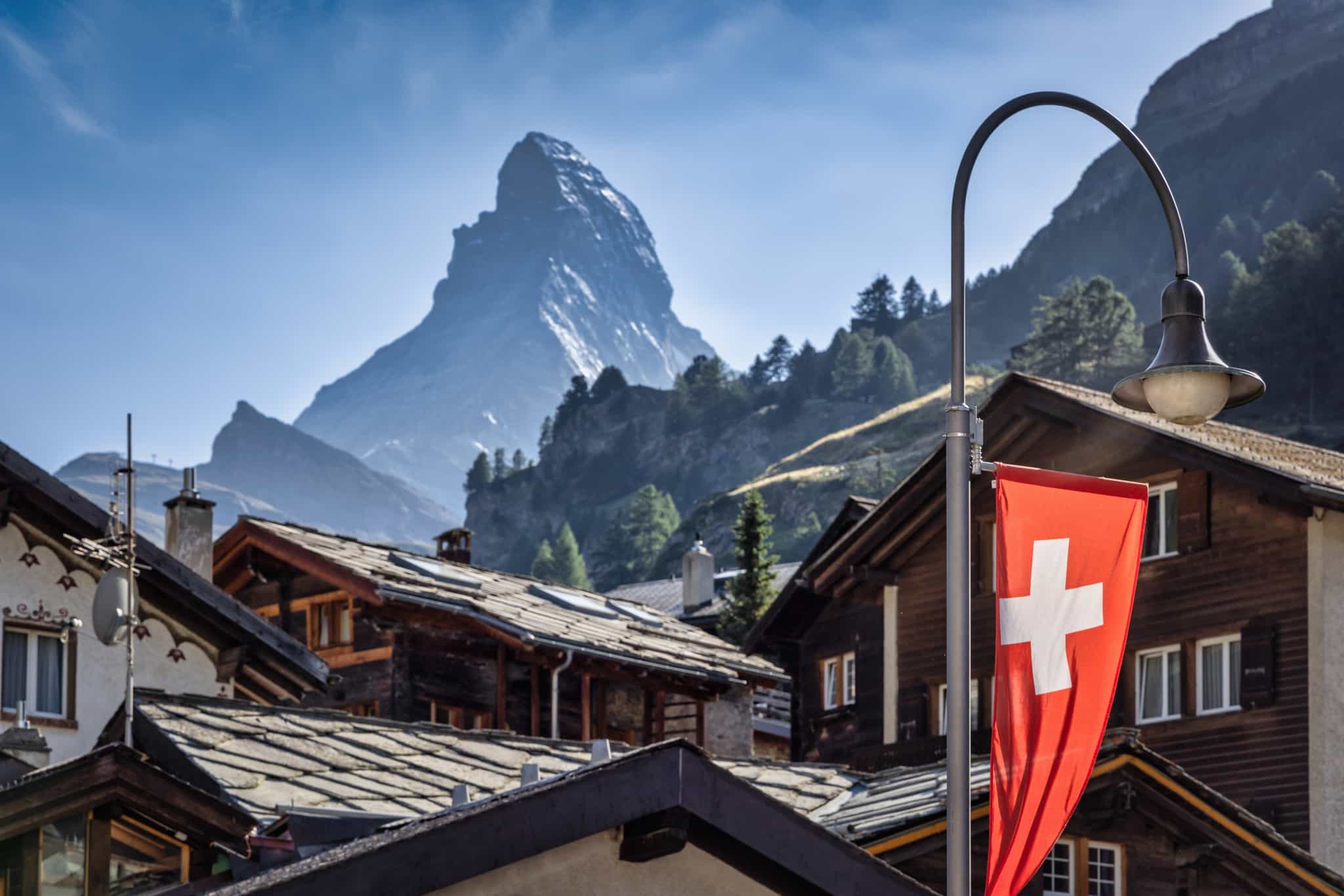 View of the Matterhorn from Zermatt, Switzerland Photo: GettyImages-1414989849