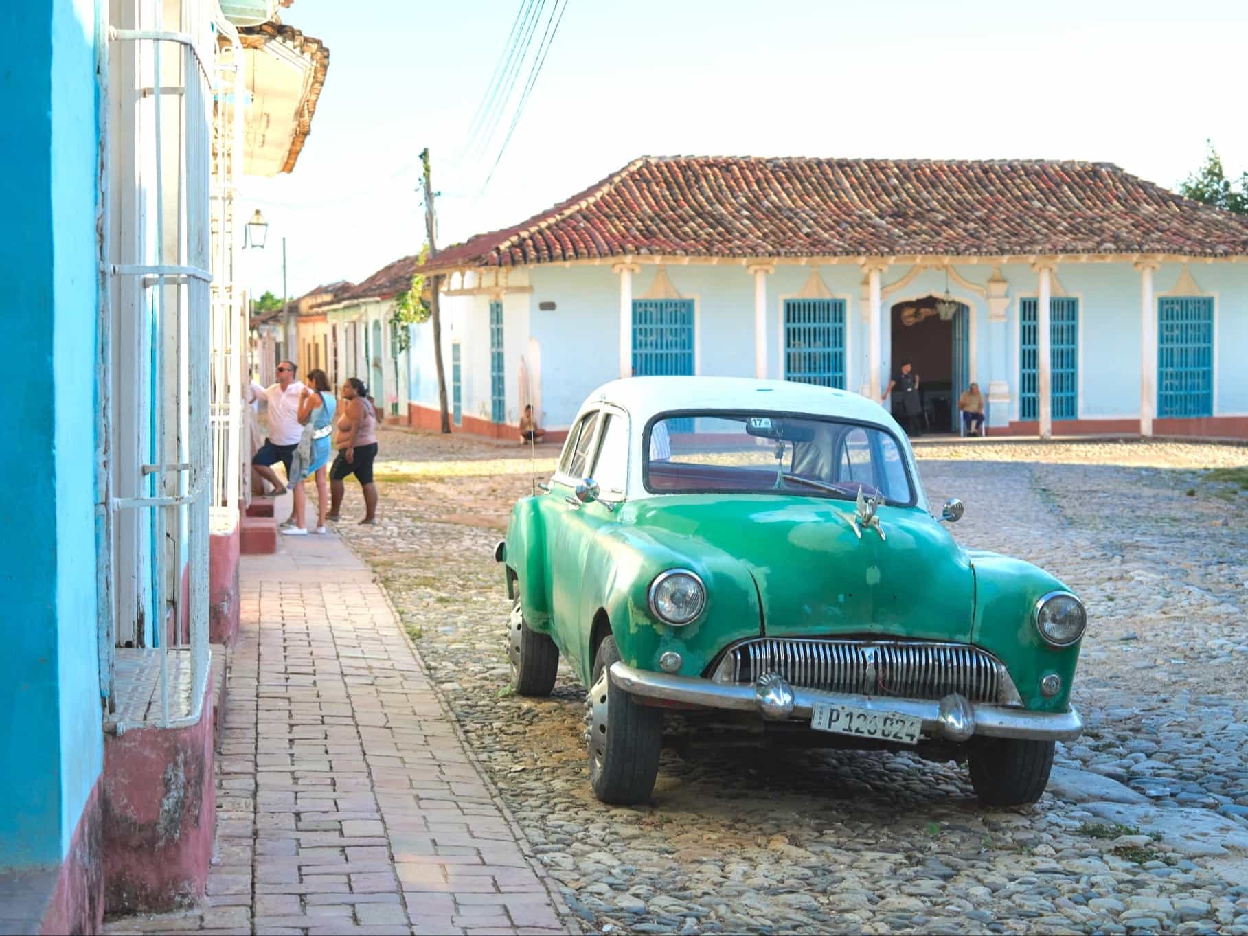 Vintage car parked on the street in Trinidad, Cuba
