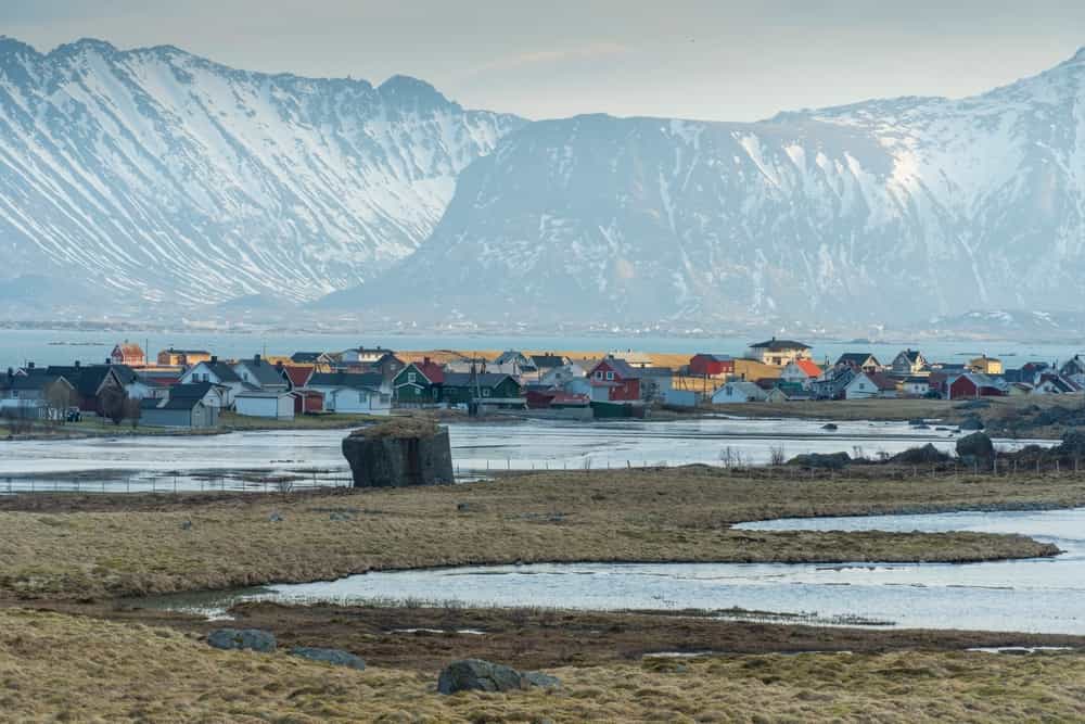 Panoramic view of Eggum in Norway's Lofoten Islands