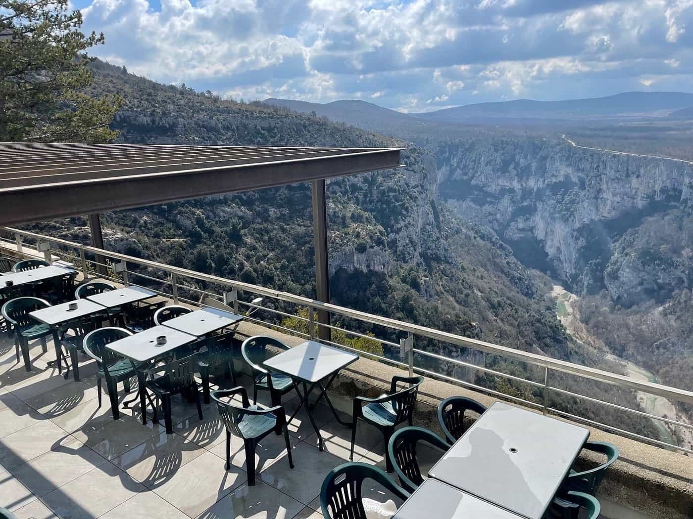 Seating overlooking the Verdon Gorge.