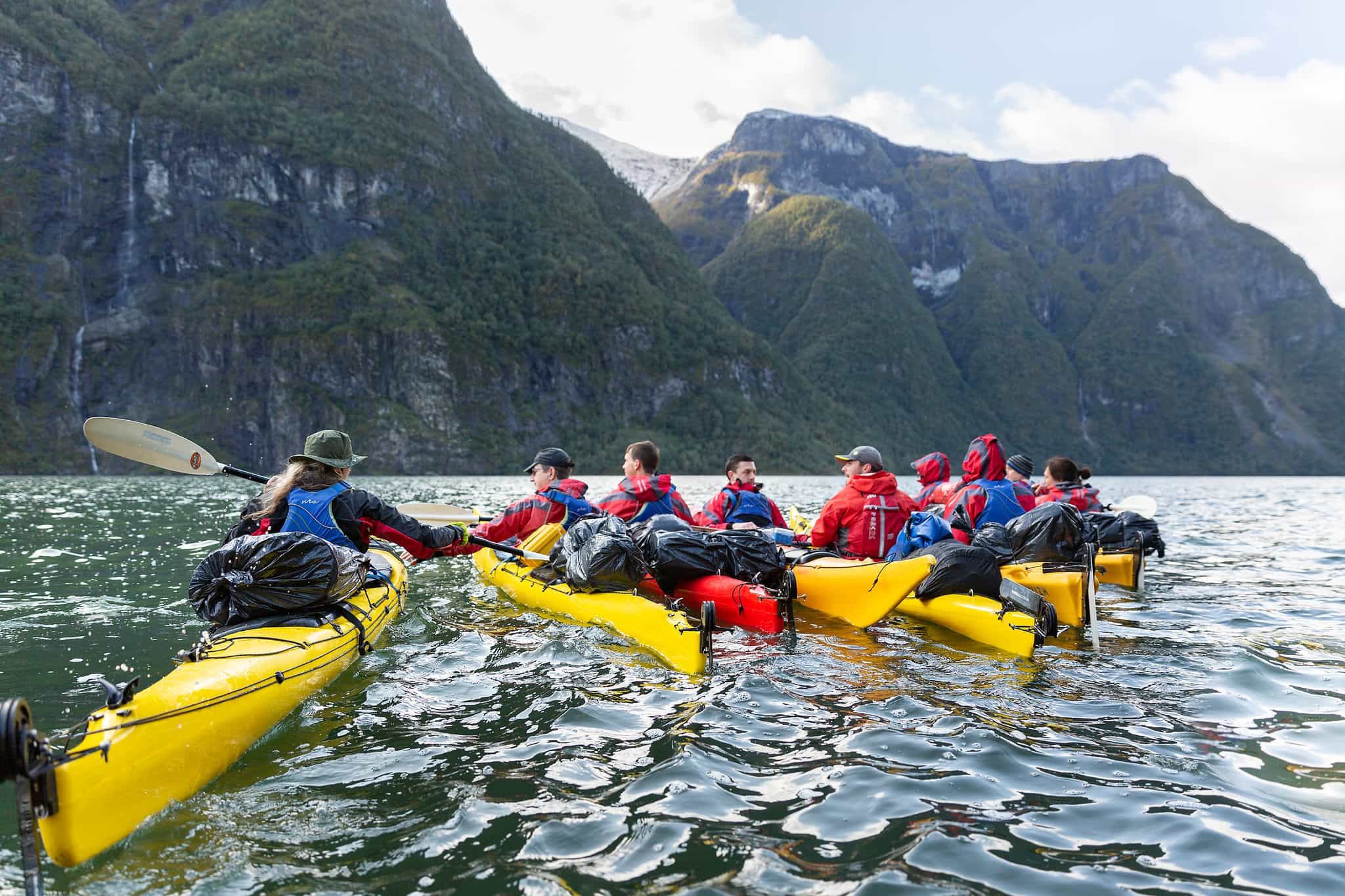 Group of kayakers in the Norwegian Fjords. Photo: Unknown