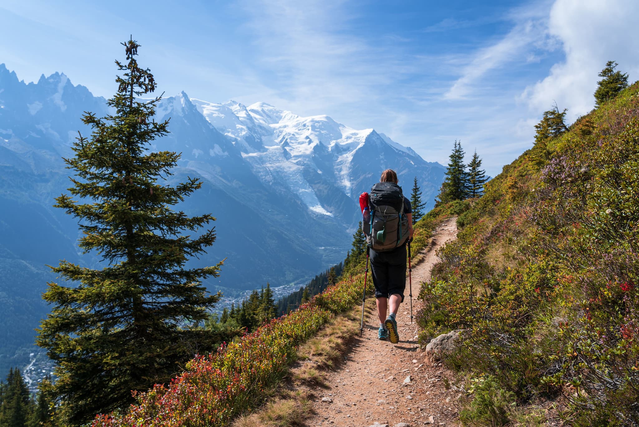 Hiker on the Tour du Mont Blanc