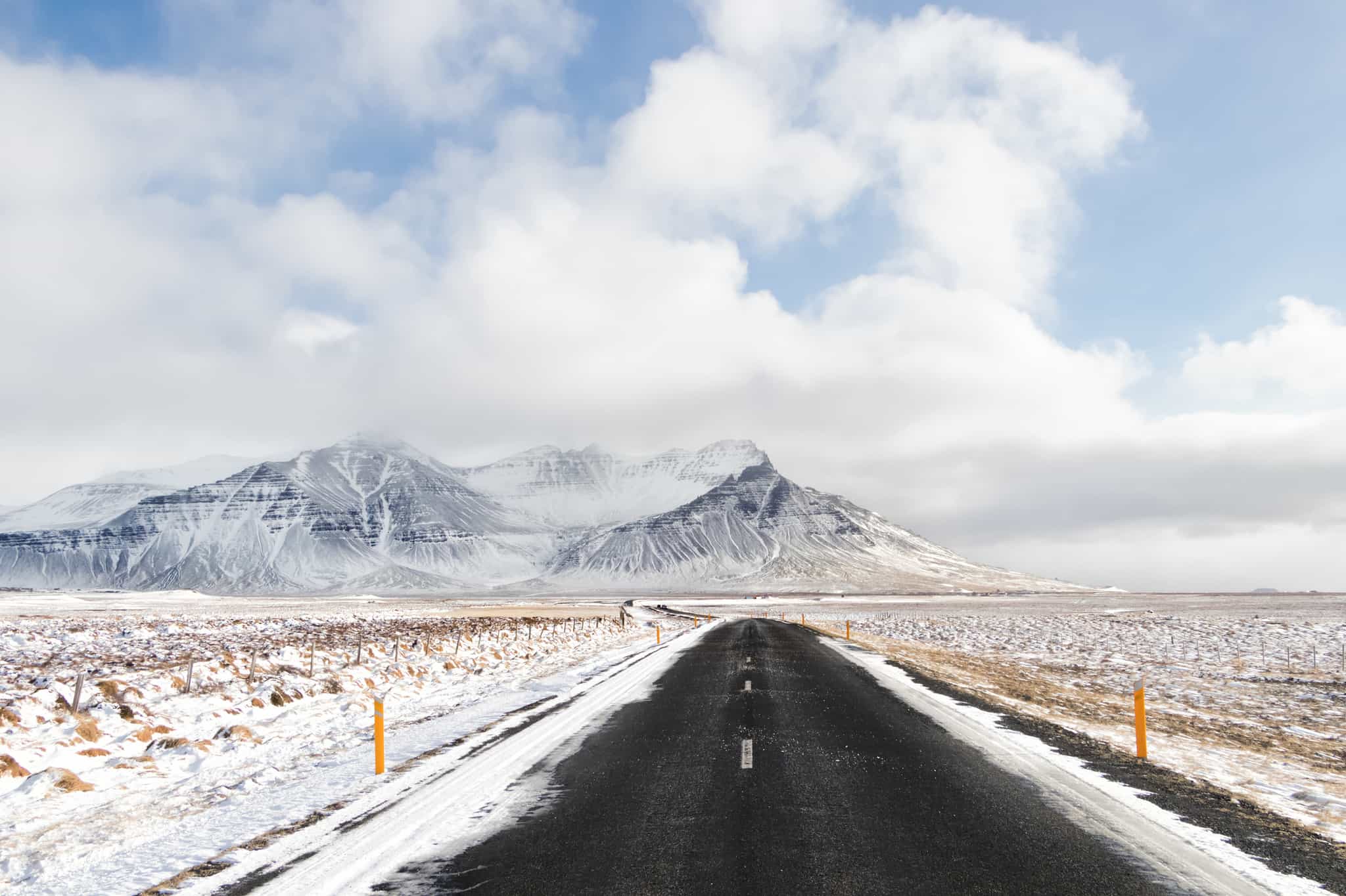 Highway 1 in winter, Iceland. Photo: GettyImages-1134382786