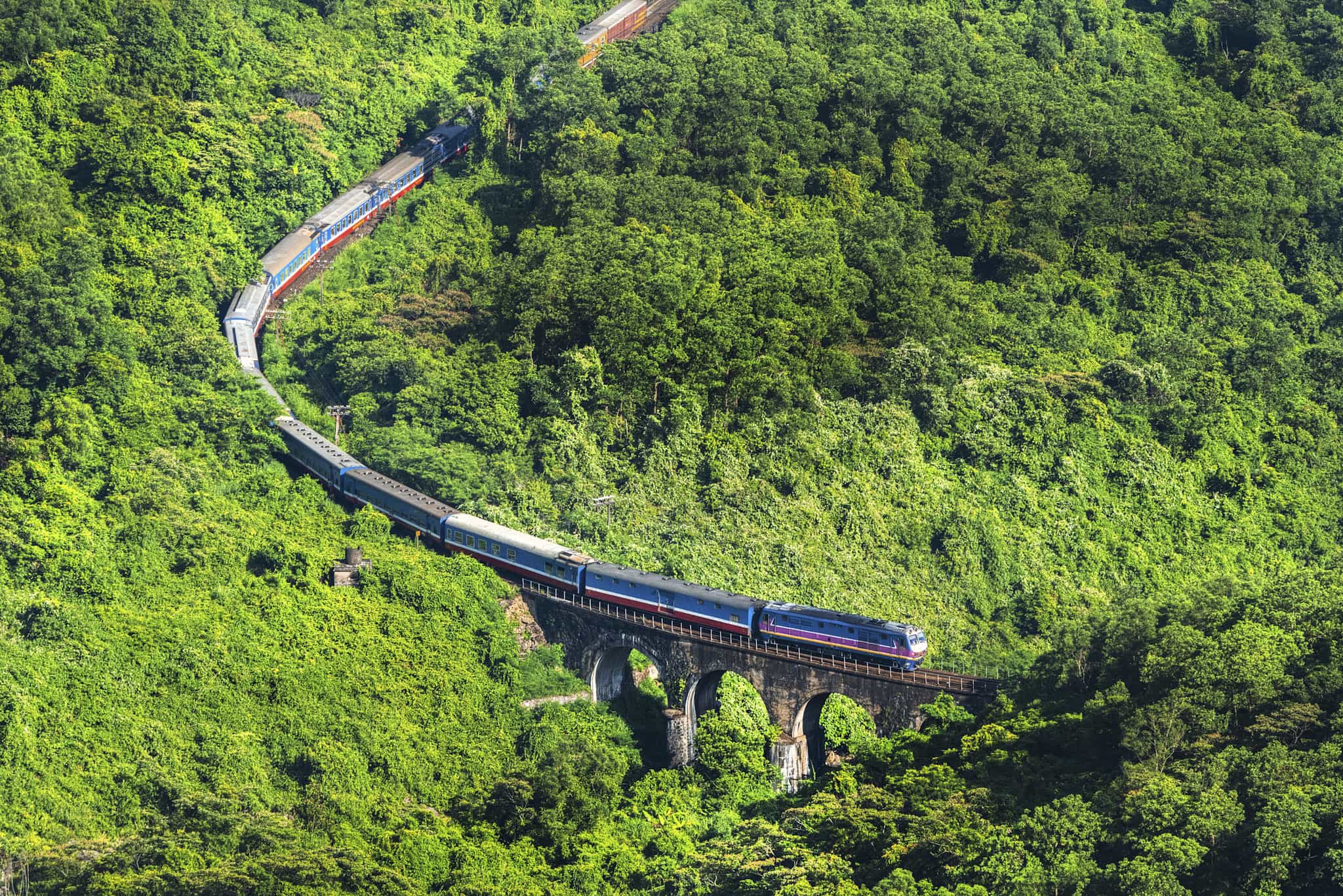 Train through rural Vietnam