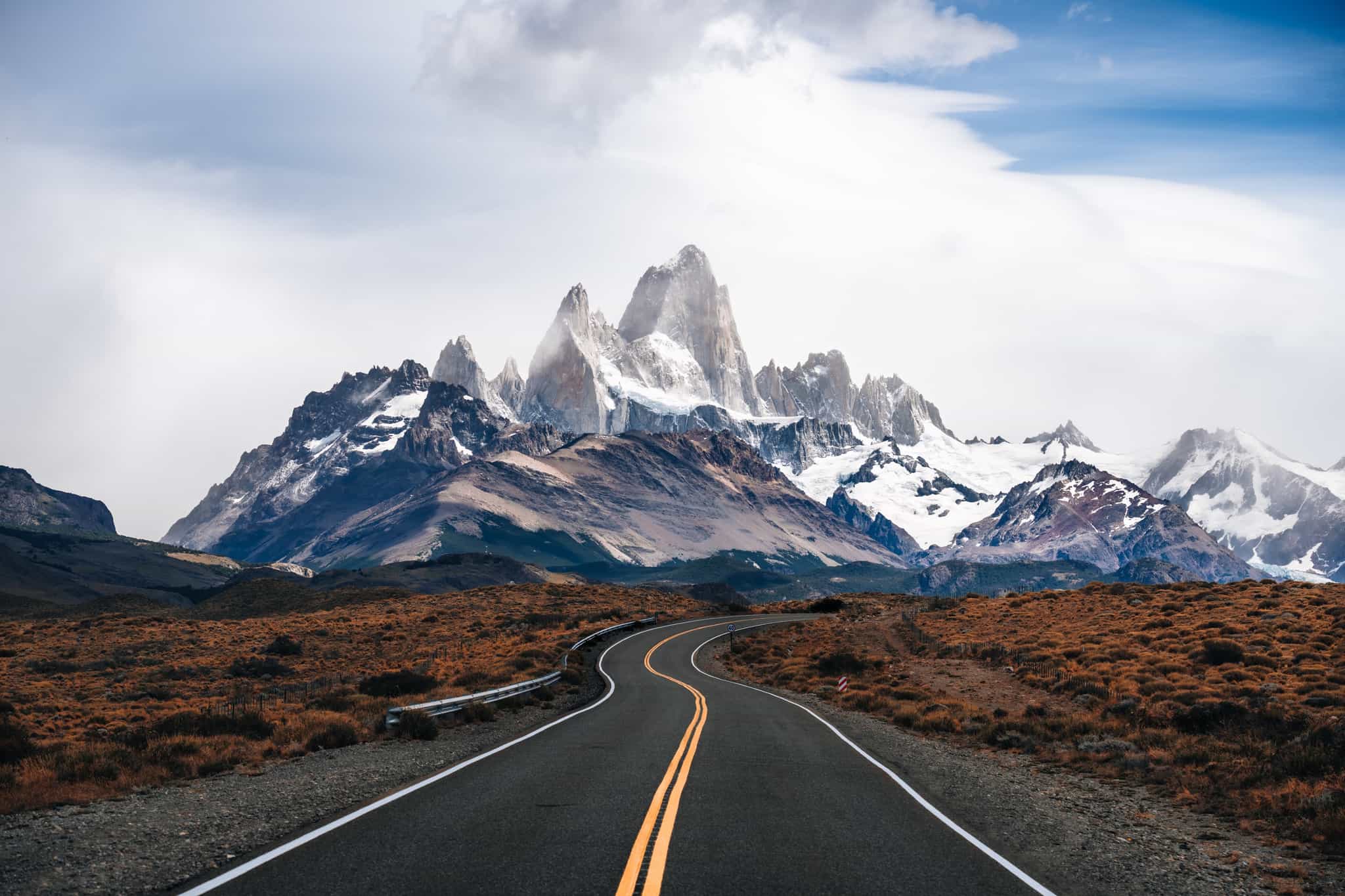 View of the Fitz Roy Massif from the road near El Calafate