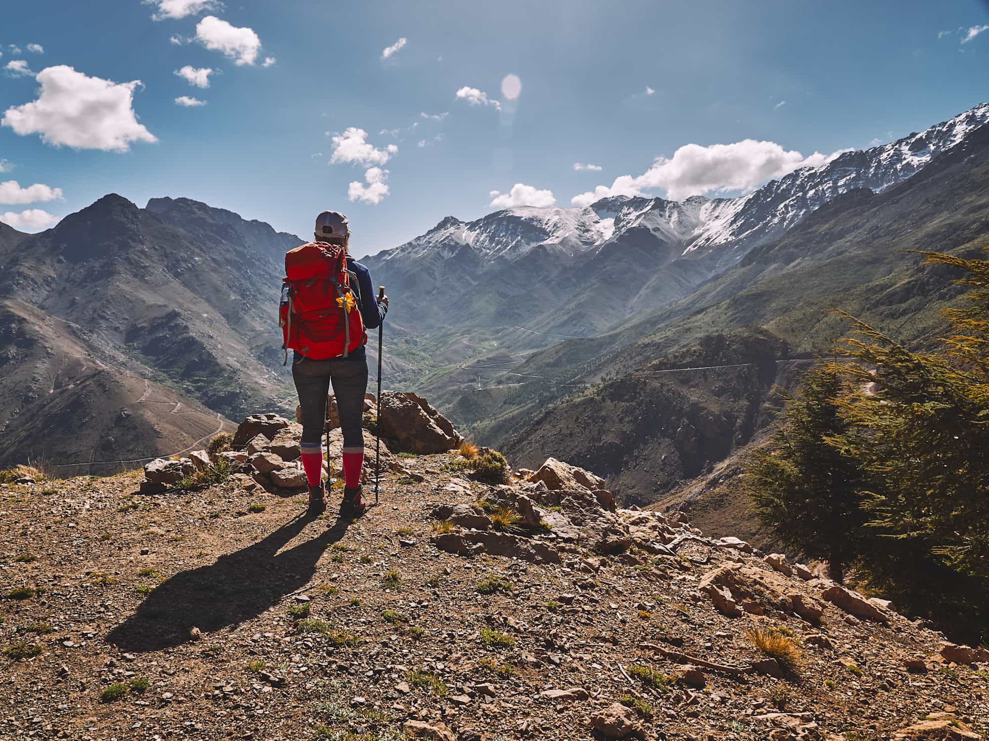 Hiker looks over the Atlas Mountains