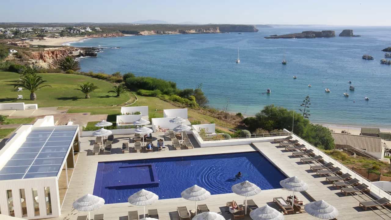 The pool at the Memmo Baleeira Hotel in Sagres, Portugal