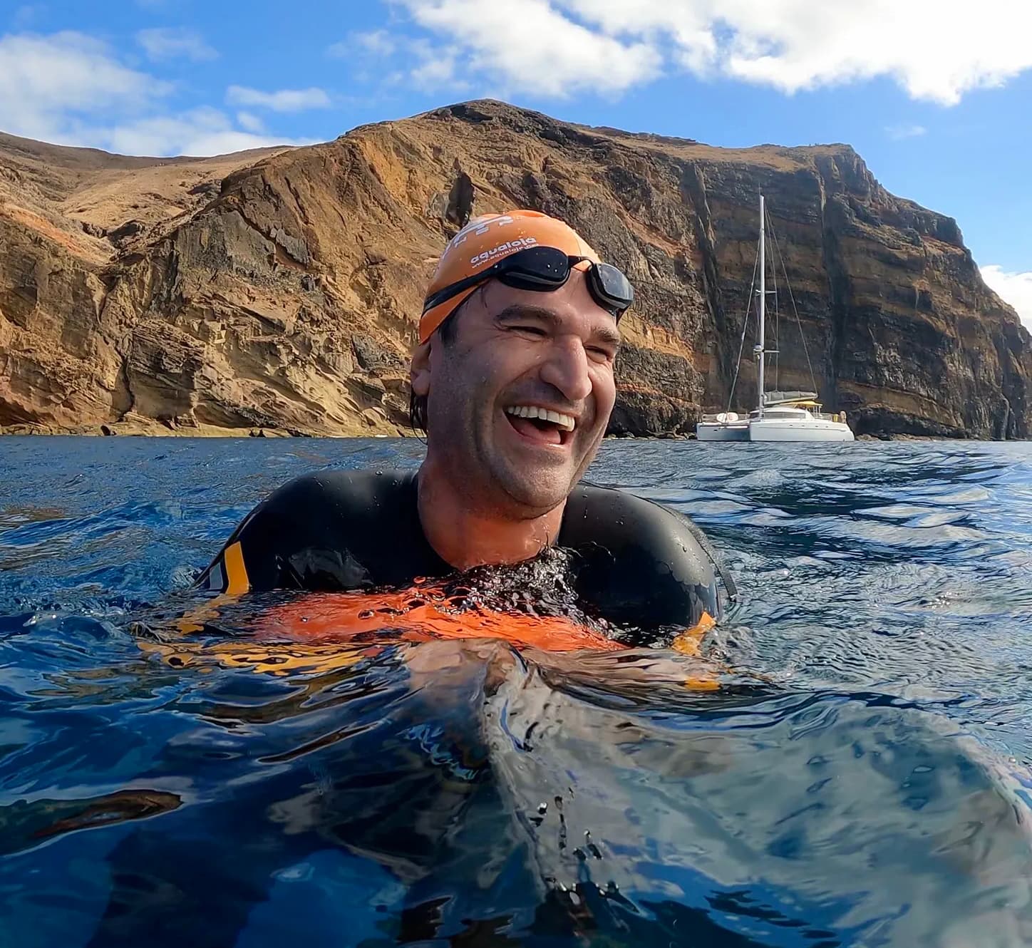 Happy swimmer