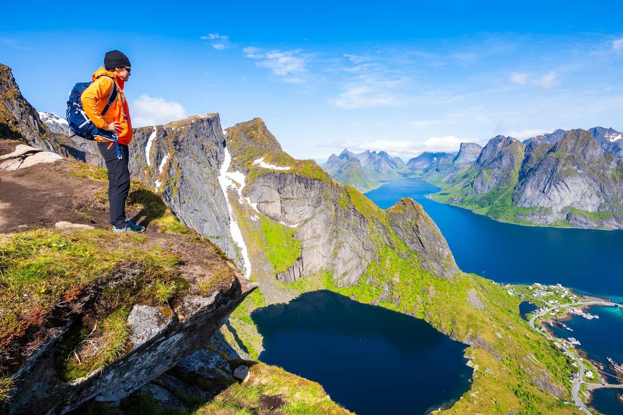 Reinebringen, Lofoten, Norway. Photo: shutterstock_2655503741