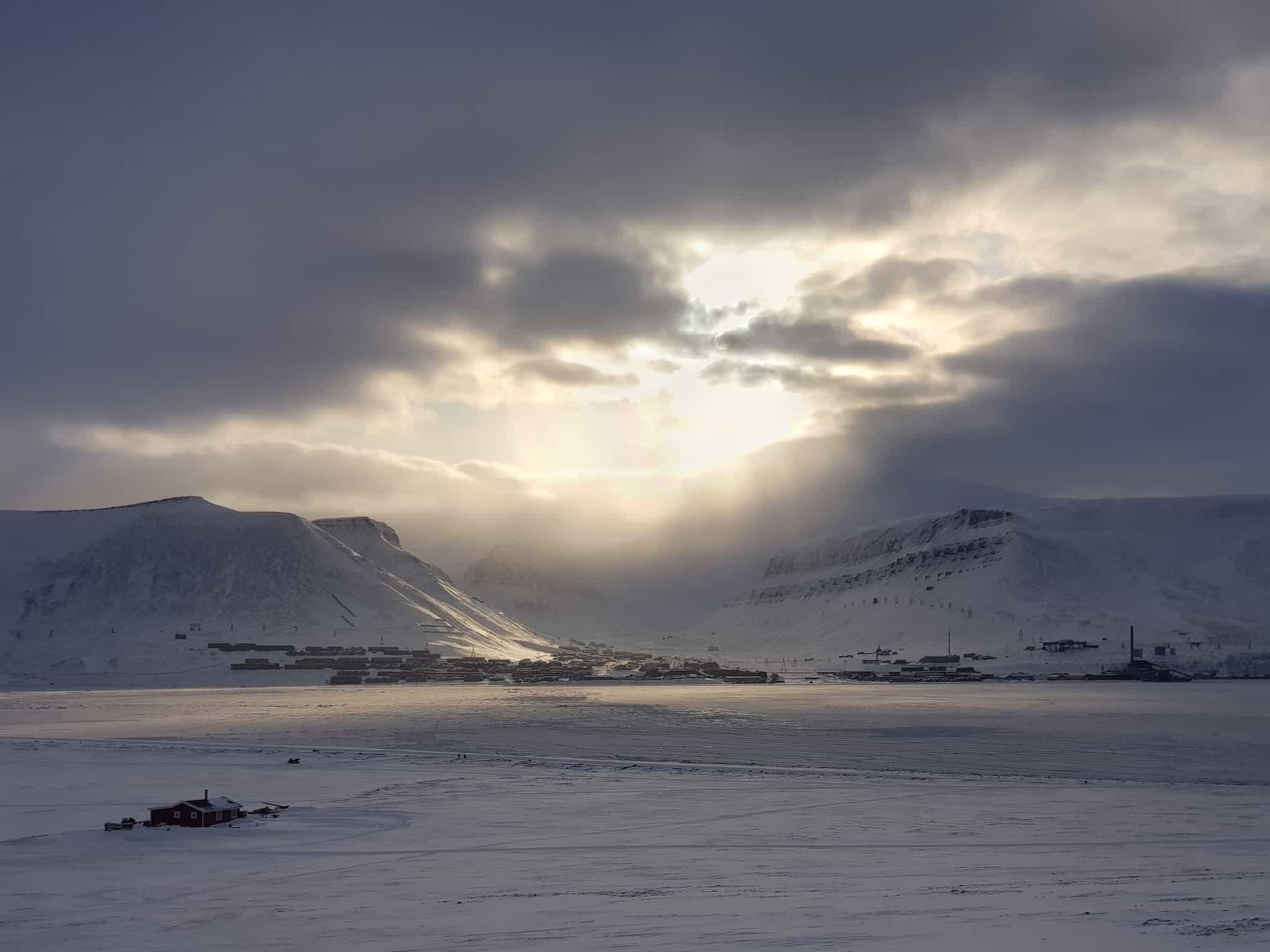 View of Longyearbyen, Svalbard, Norway.